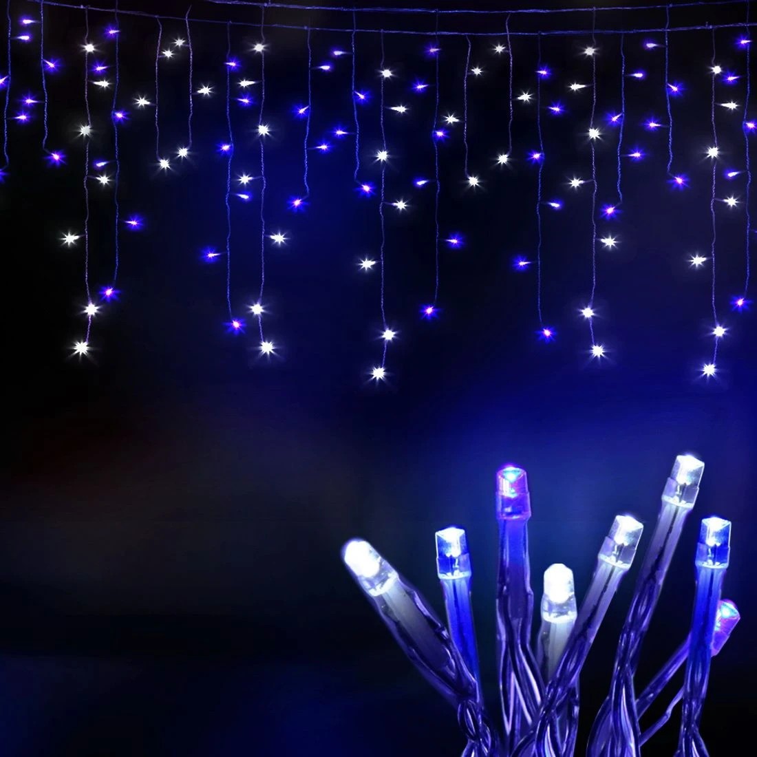 1 Jingle Jollys 20m Christmas Lights Icicle Light 800 Led Blue White Decor
 - Black, 1 of 10