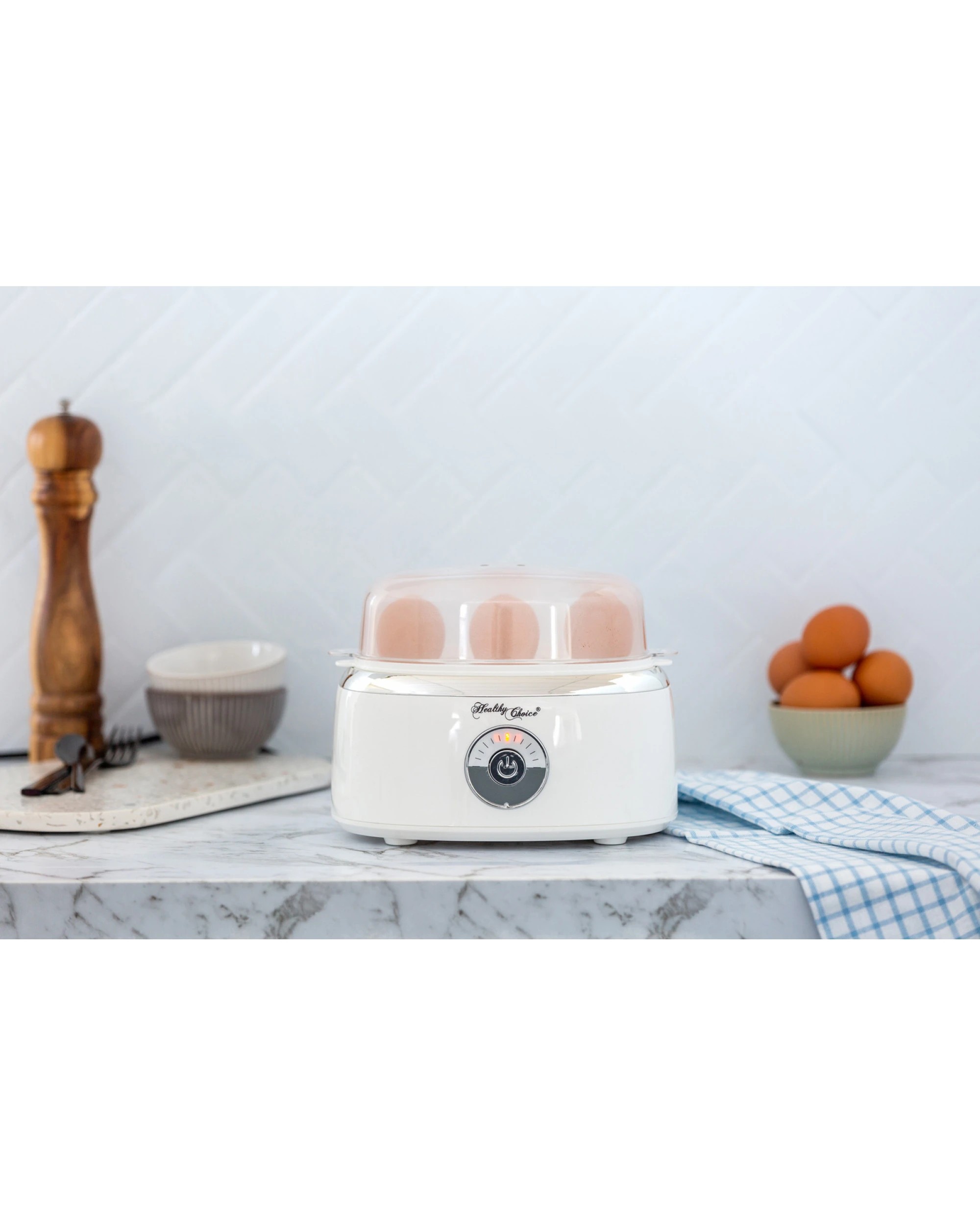 2 Healthy Choice Electric Egg Steamer, Fits 7 Eggs & Cooked Perfectly, 2 of 7