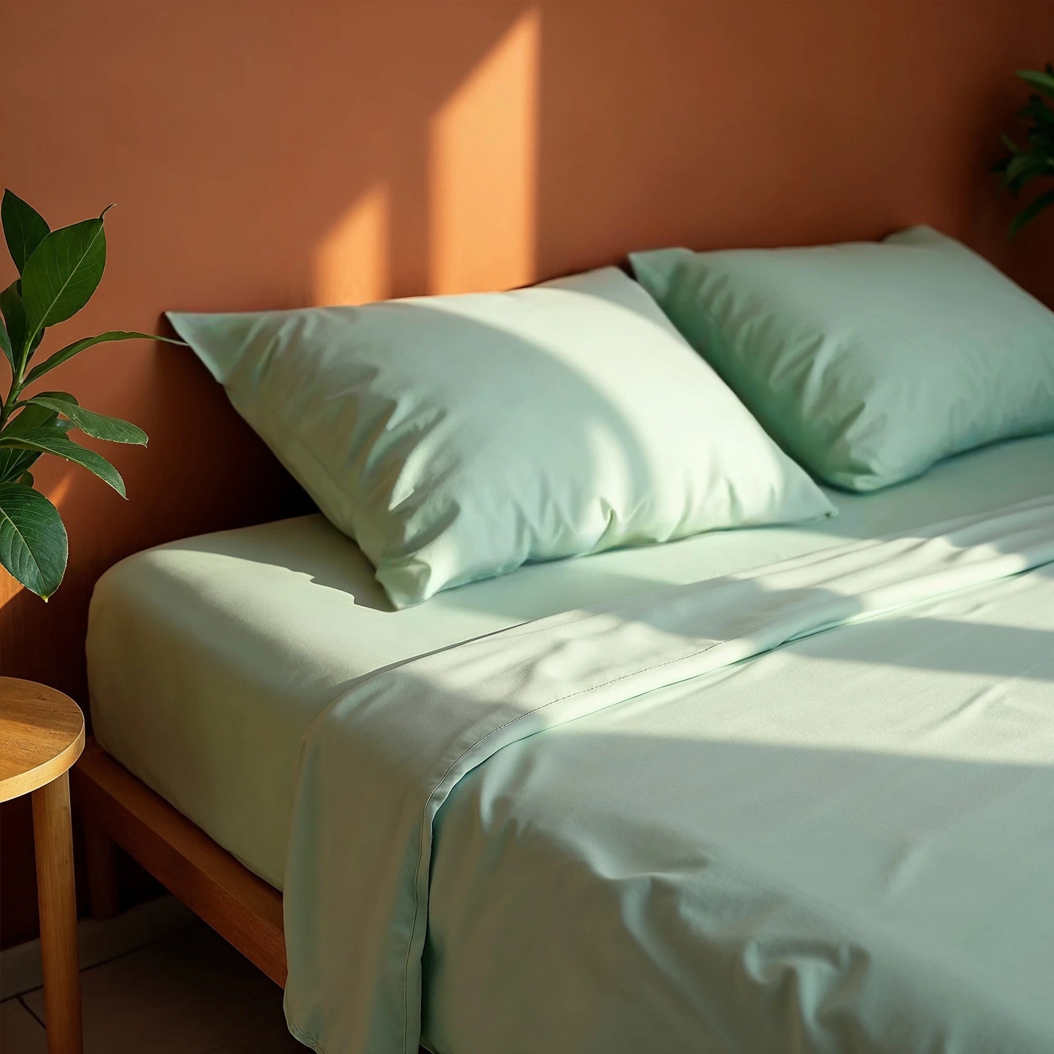 3 Royal Comfort Bamboo Blended Sheet & Pillowcases Set 1000TC Ultra Soft Bedding - Queen Bed - Green, 3 of 4