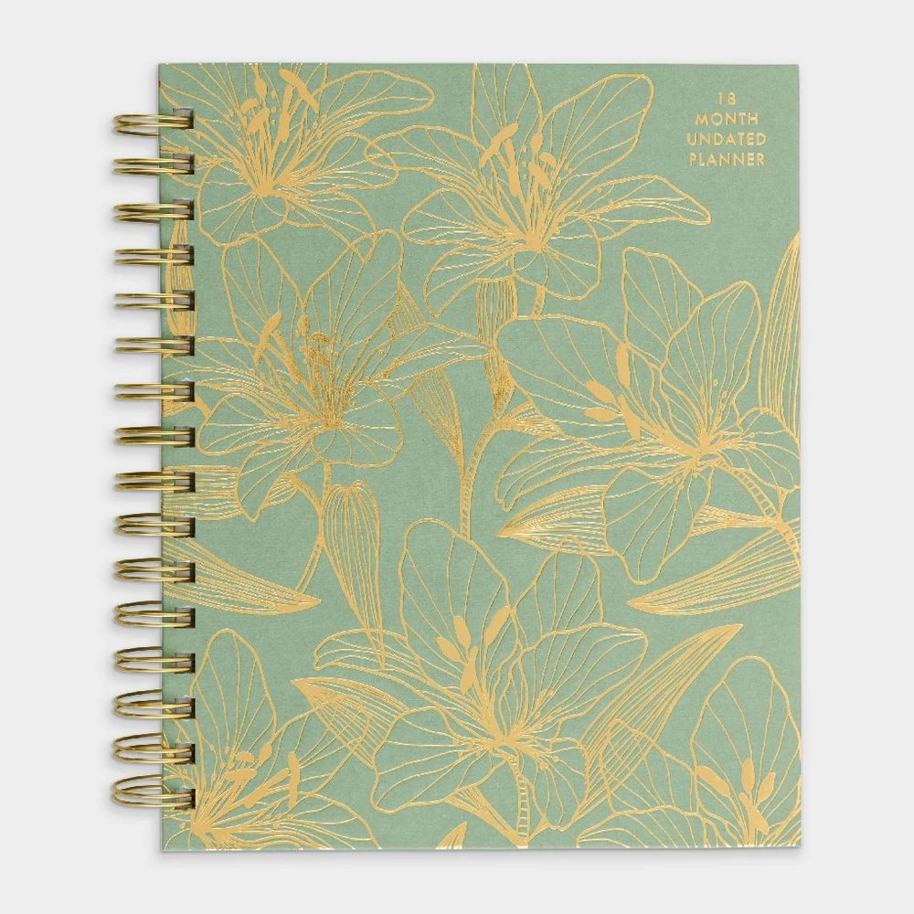 2 Otto 18 Month Undated Planner Gold Flowers, 2 of 8