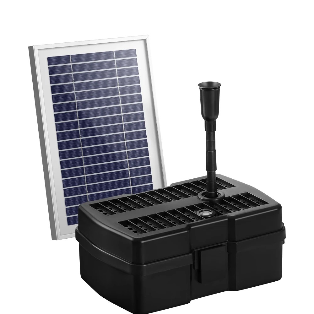 1 Gardeon Solar Pond Pump with Filter Box 4.6FT - Black, 1 of 6