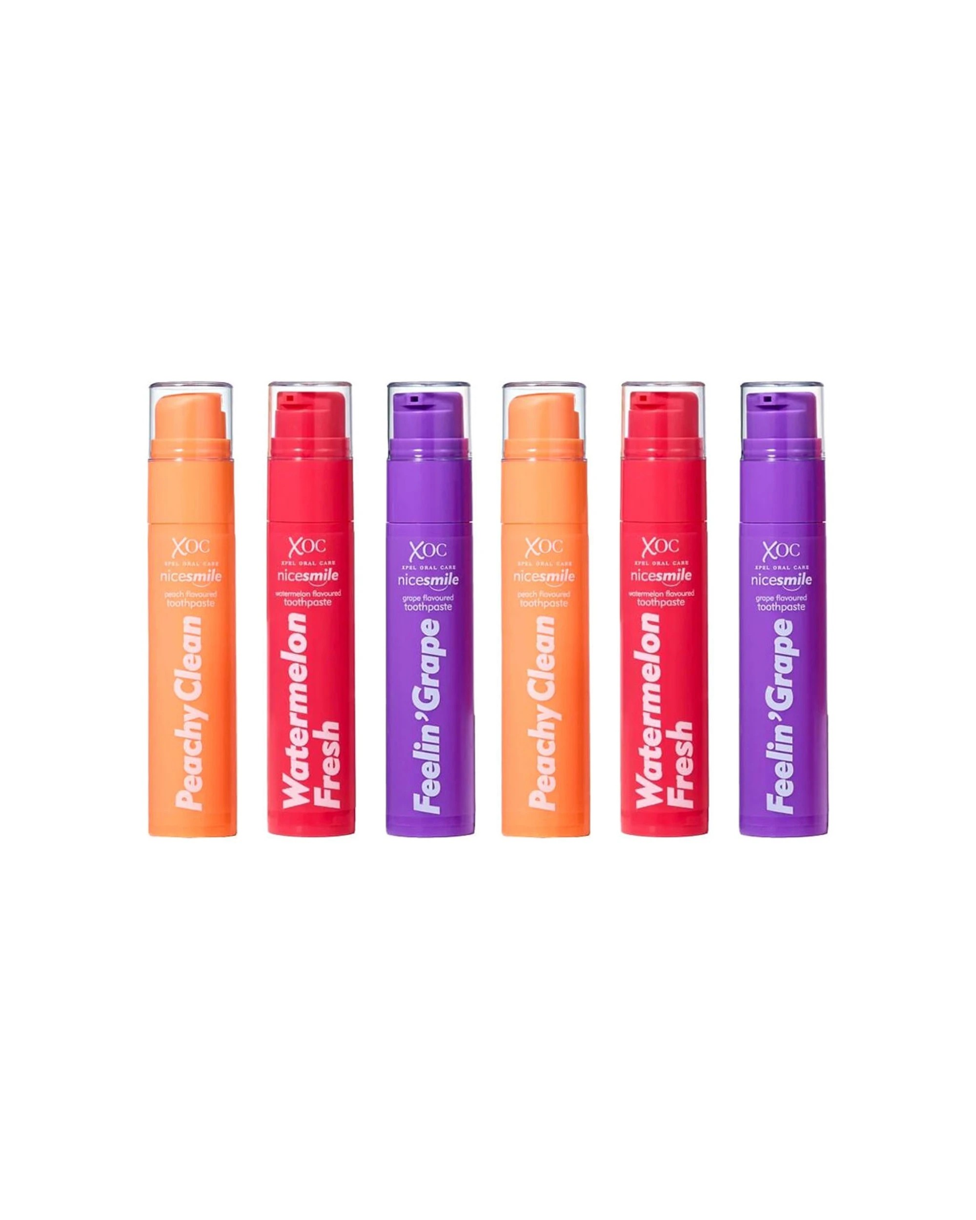 1 XOC 6PK NiceSmile Fruit Flavour Fluoride Toothpaste Cavity Protection 60ml - Multi, 1 of 4
