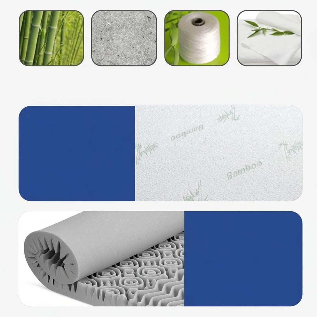 6 Giselle Bedding 8cm Memory Foam Mattress Topper 7-Zone Graphite King - King Bed - Grey, 6 of 9