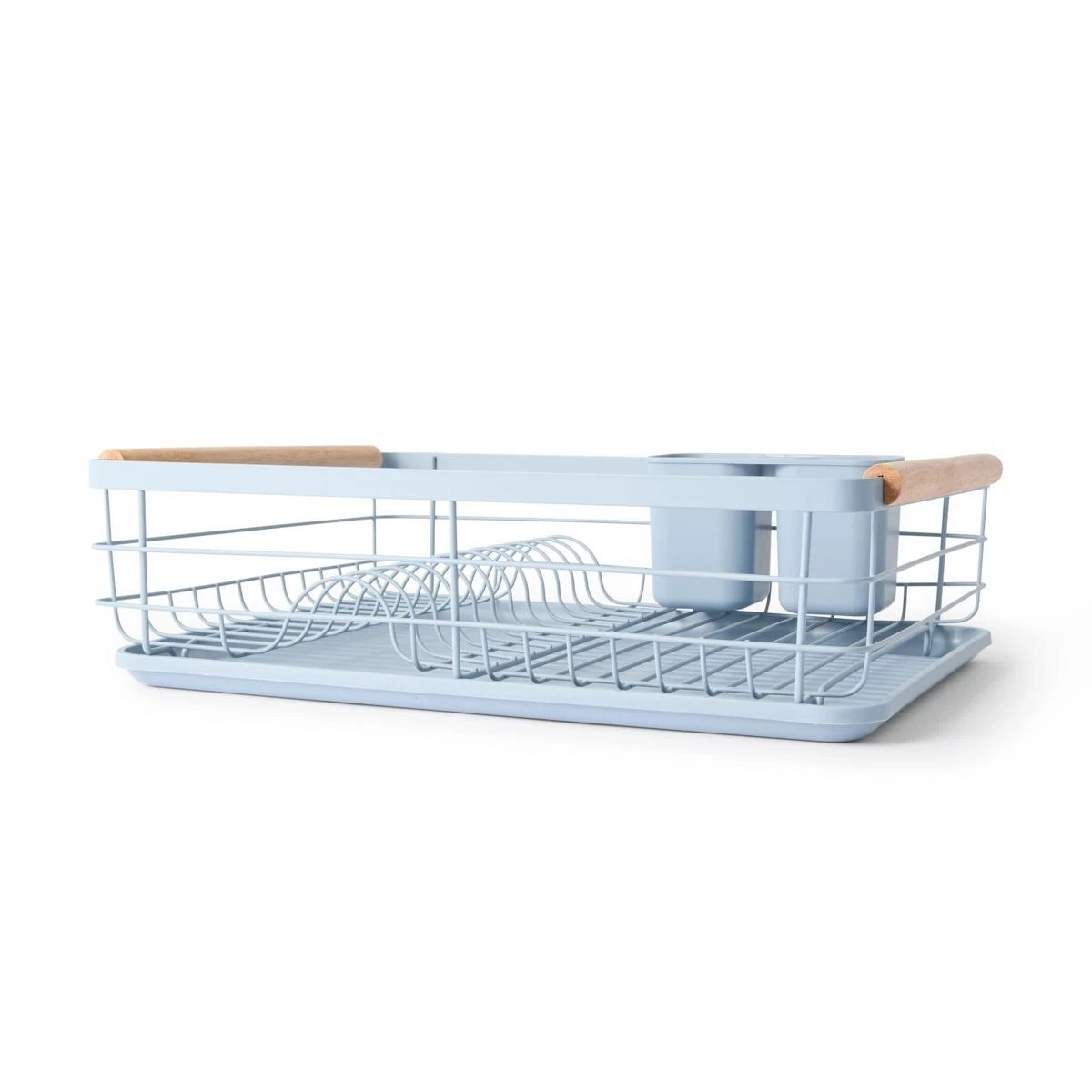 4 Blue Wooden Handle Dish Rack, 4 of 10