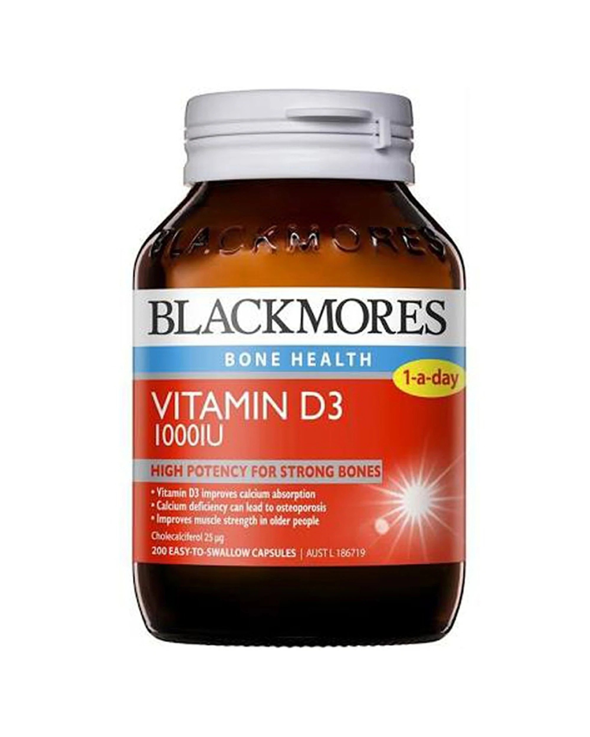 1 Blackmores 200pc Vitamin D3 1000 IU Capsules Supports Bone & Muscle Health