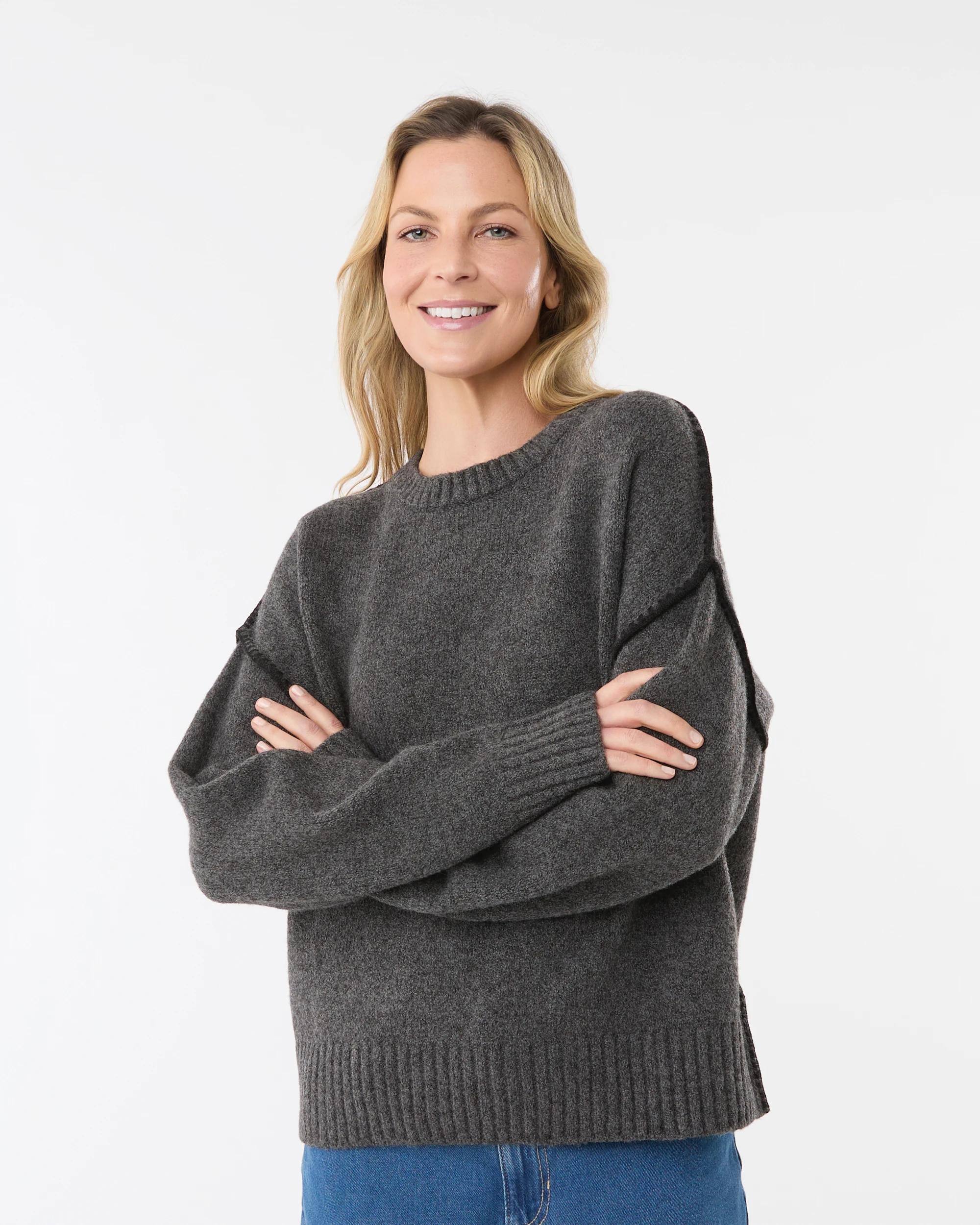 1 Blanket Stitch Jumper Gry Chmrle, 1 of 6