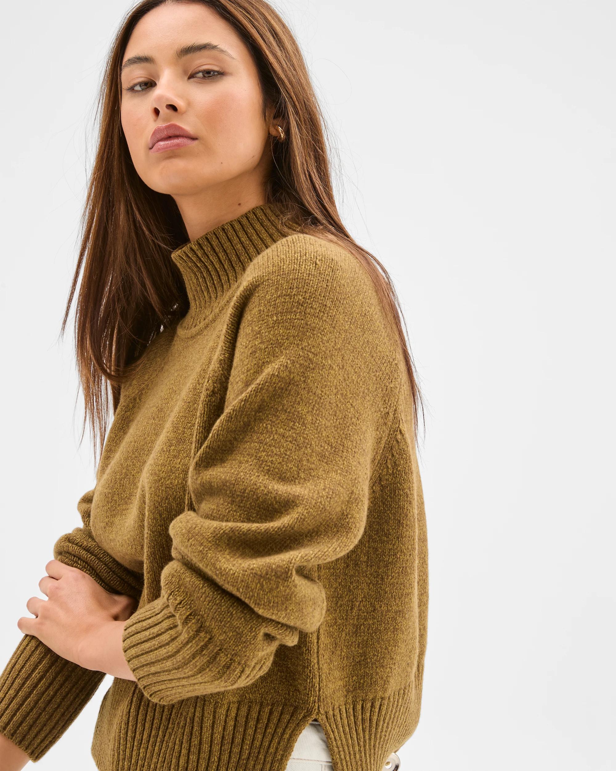 3 Lily Loves Australian Cotton Blend High Neck Knit Jumper TWISTED JUNIPER, 3 of 6