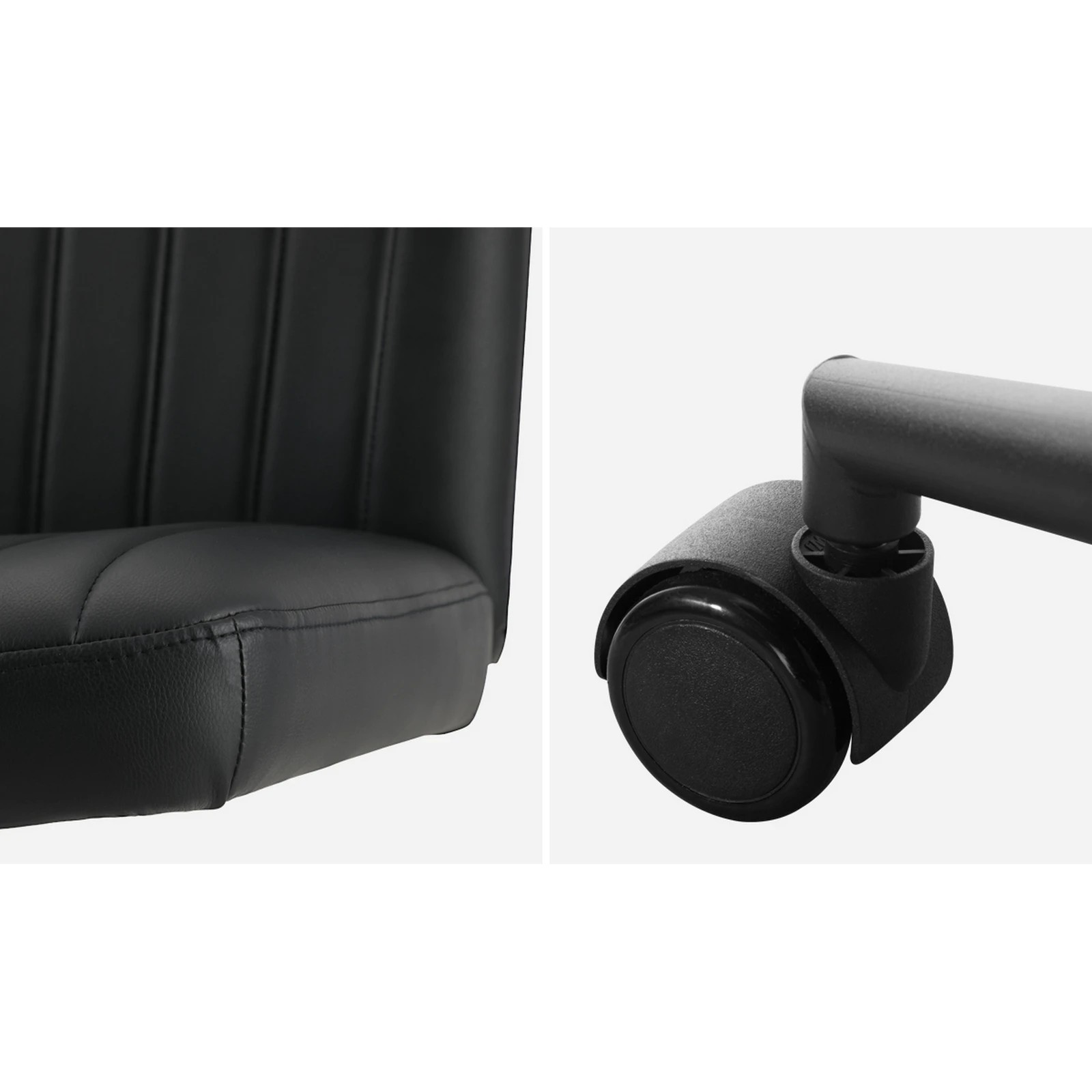 6 Oikiture Armless Office Desk Chair Faux Leather
 - Black, 6 of 9