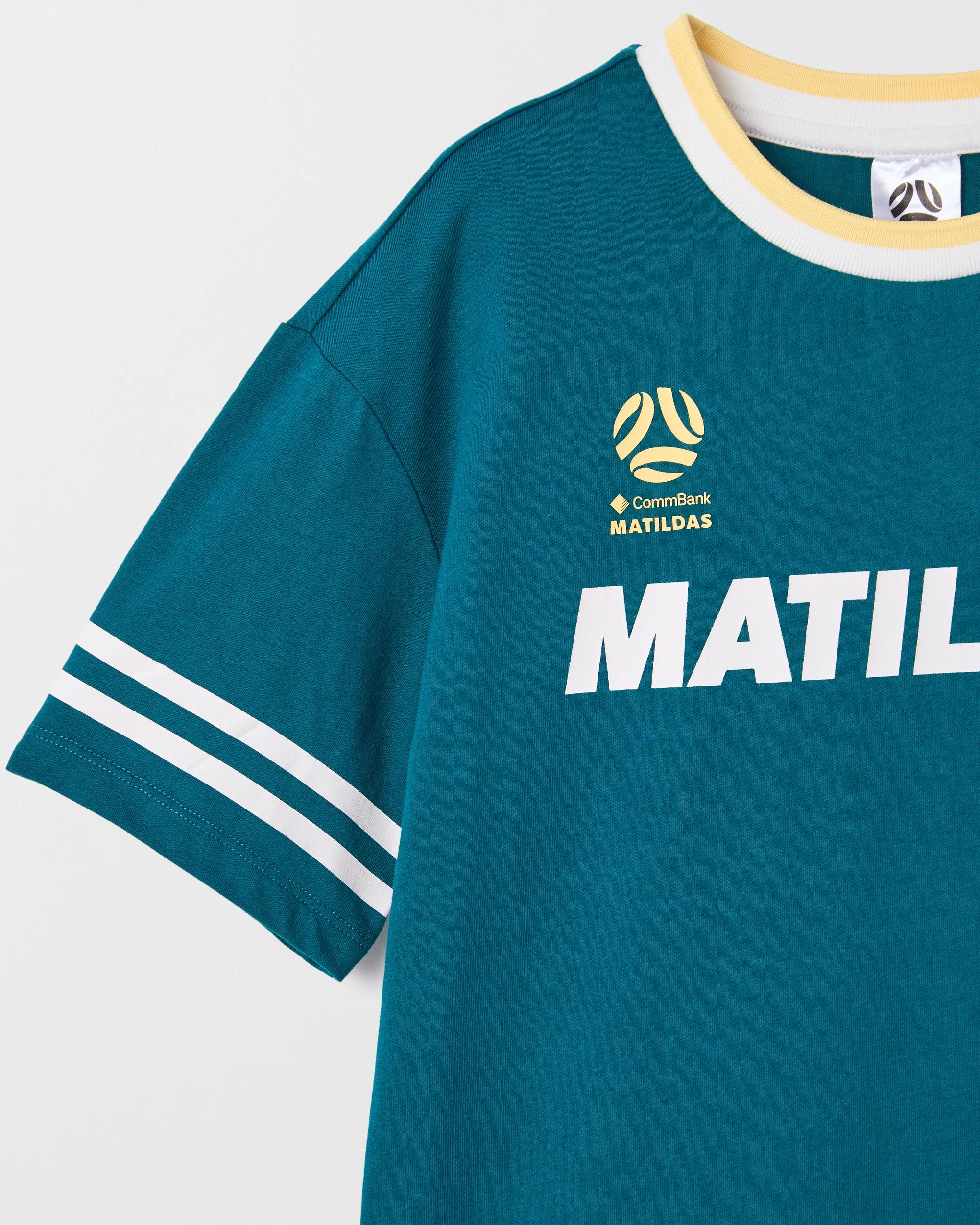 2 Matildas Australian Cotton Print T-Shirt GREEN, 2 of 3
