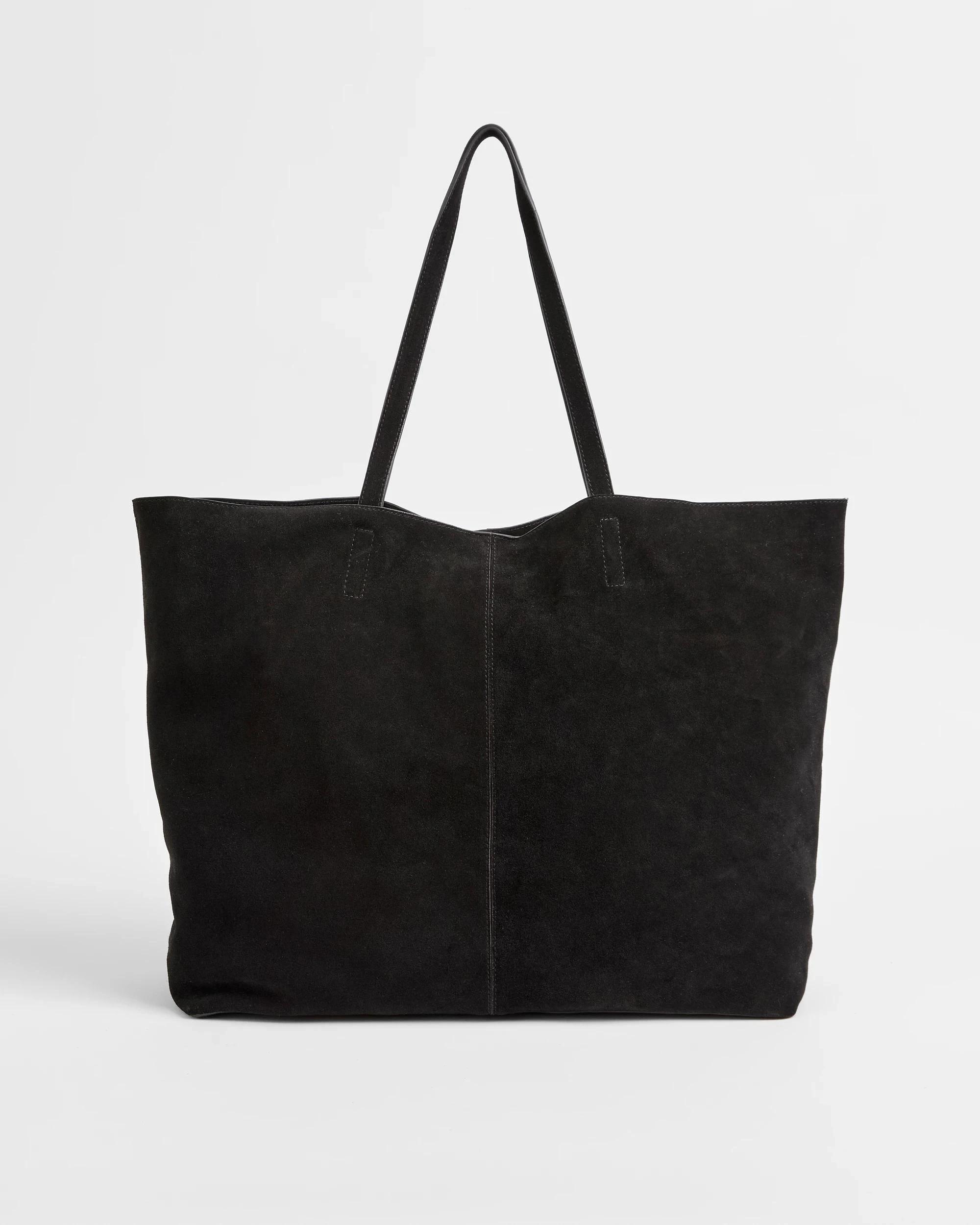 1 Target Premium Suede Leather Essential Tote Bag BLACK, 1 of 2