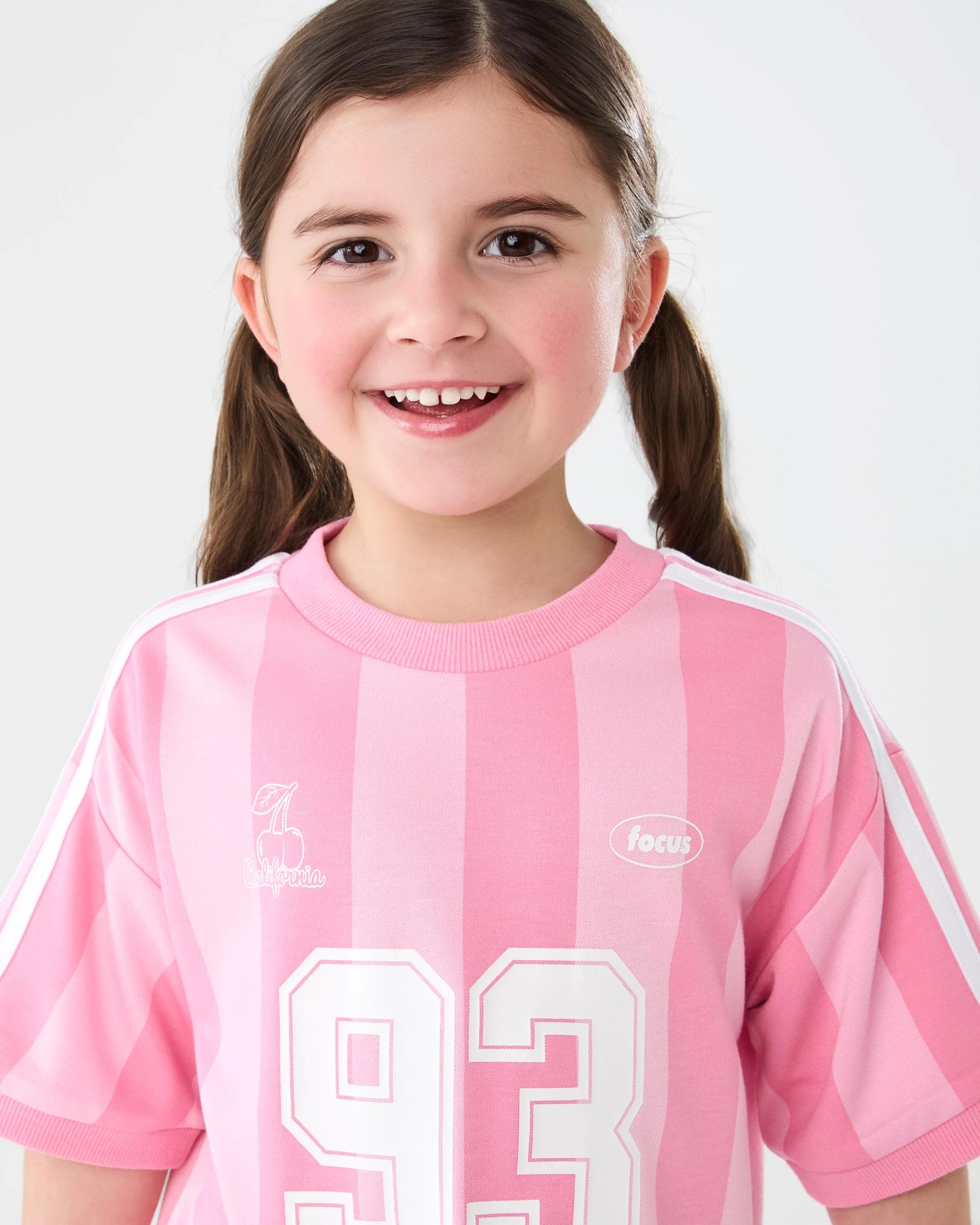 3 Short Sleeve Oversized Sporty T-shirt Pink Type, 3 of 8