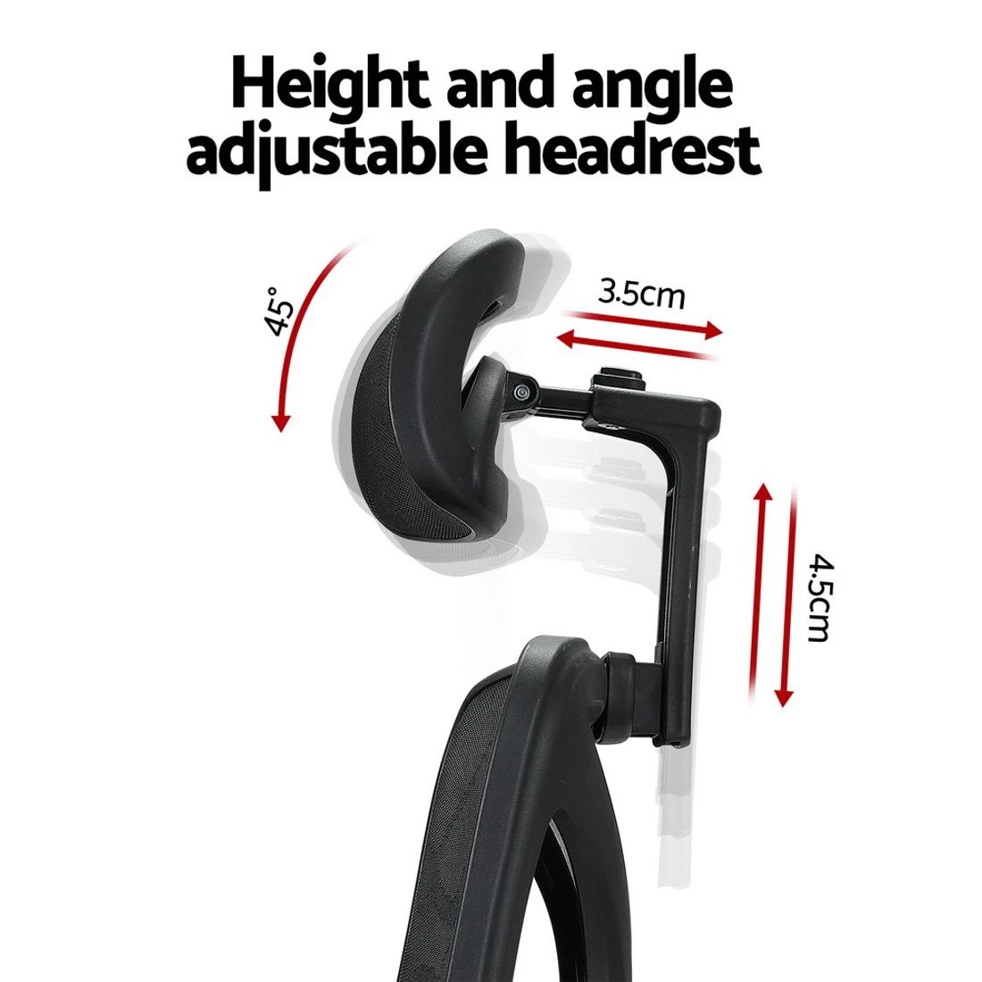 5 Artiss Ergonomic Office Chair Footrest - Black, 5 of 6