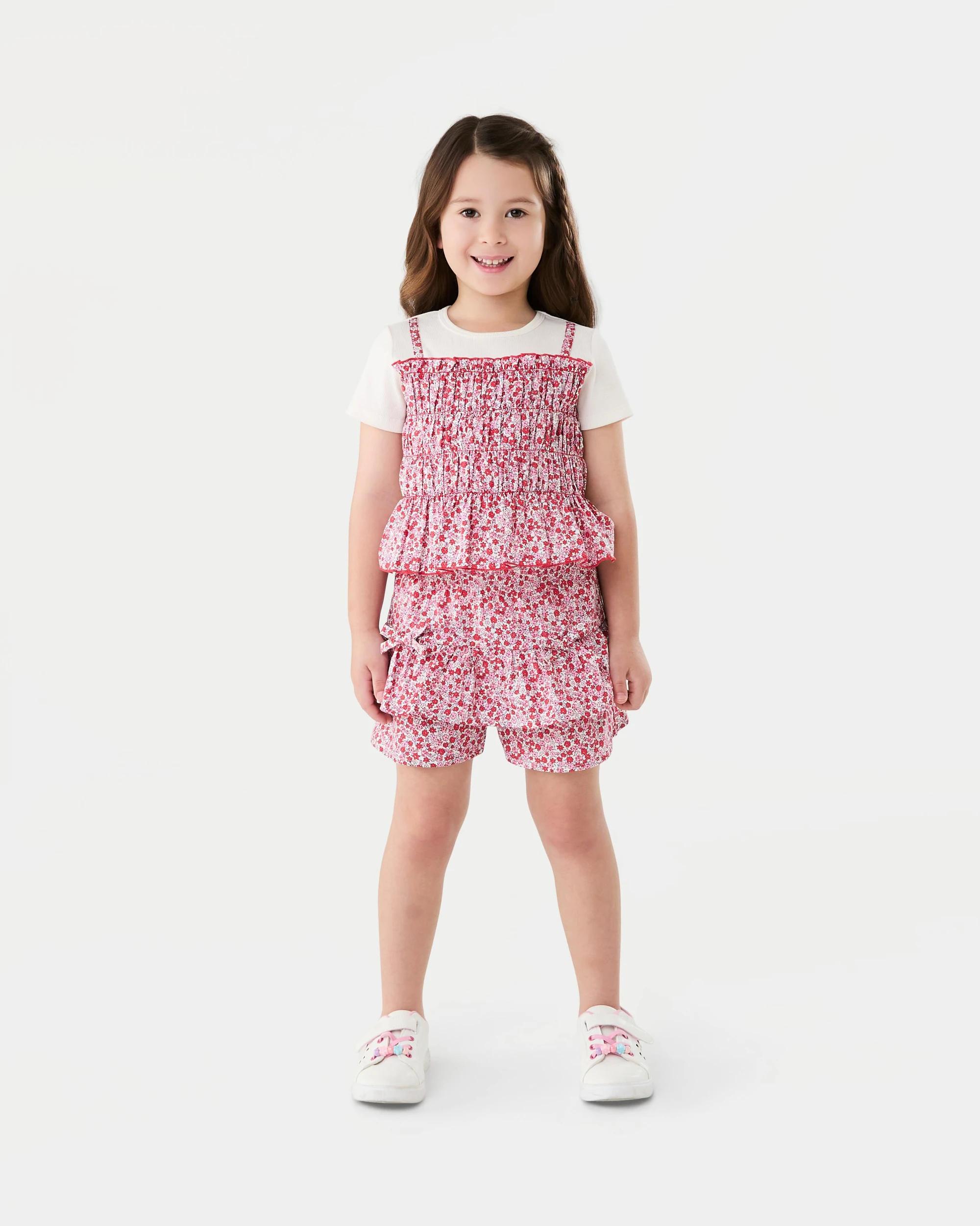 6 2-in-1 Short Sleeve T-shirt Red Floral, 6 of 6