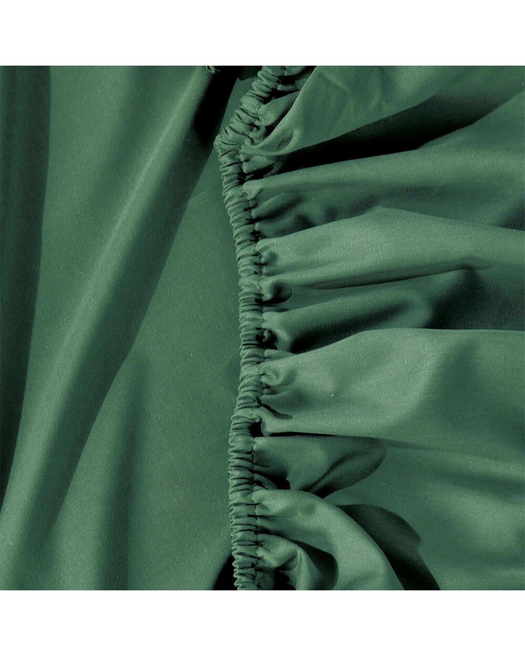 4 Bianca Rosebank 500TC Bamboo Cotton Sateen Blend Sheet Set With 2 Pillowcases - Queen Bed - Green, 4 of 7