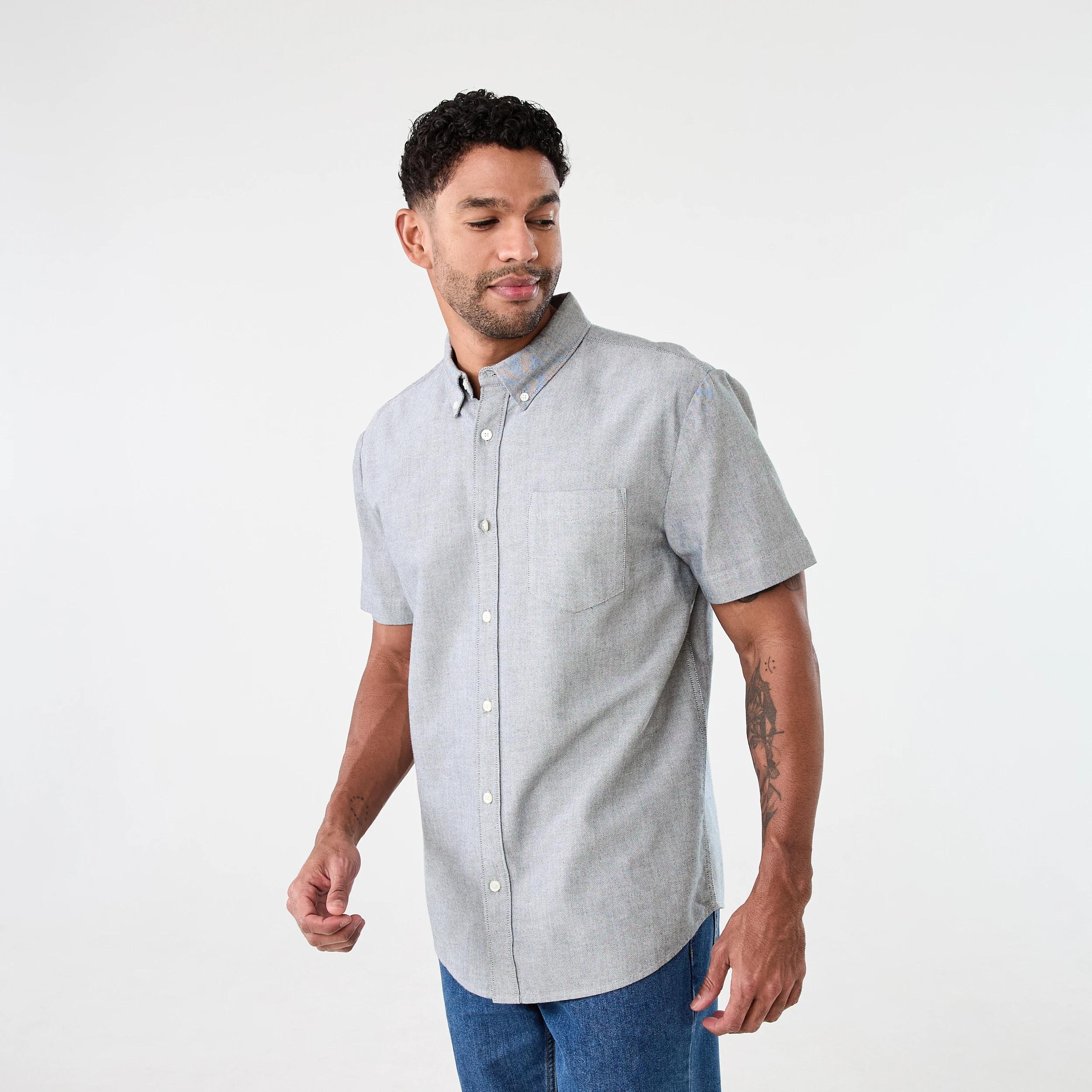 2 Short Sleeve Oxford Shirt GREY YD, 2 of 6