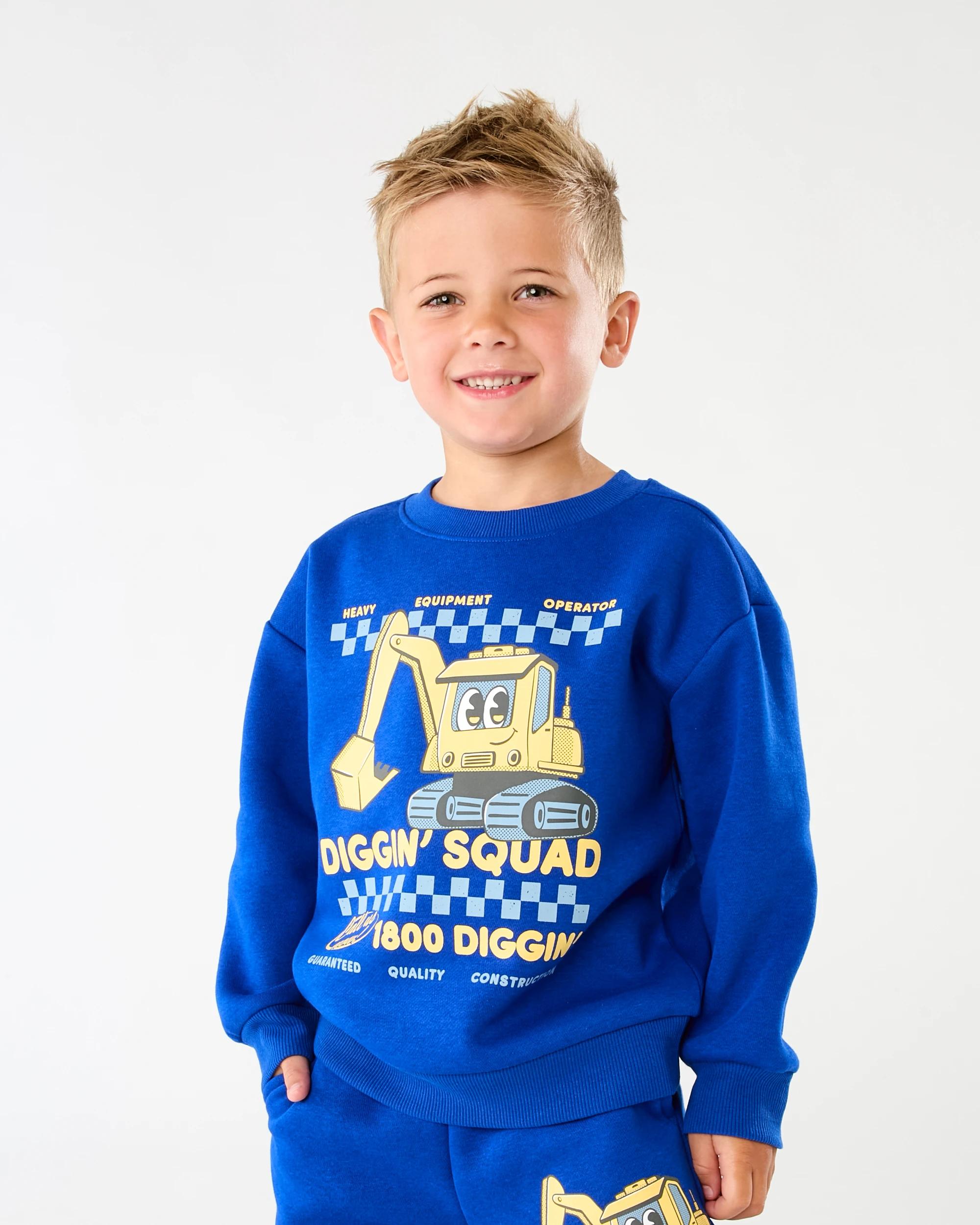 1 Print Crew Neck Sweatshirt Blu Digger, 1 of 7