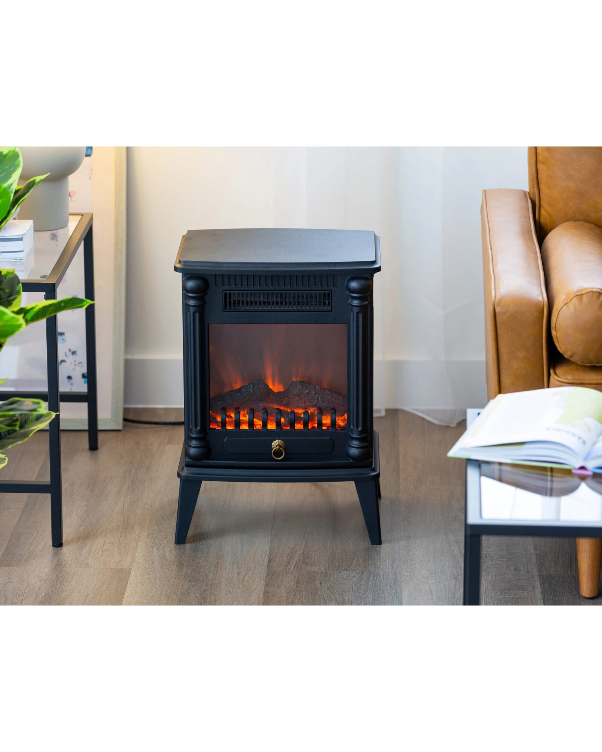 2 Lenoxx Electric Log Fireplace Heater with Overheat Protection, 2 of 5