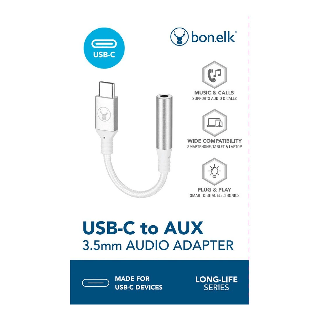 6 Bonelk USB-C to 3.5 mm Adapter White, 6 of 6