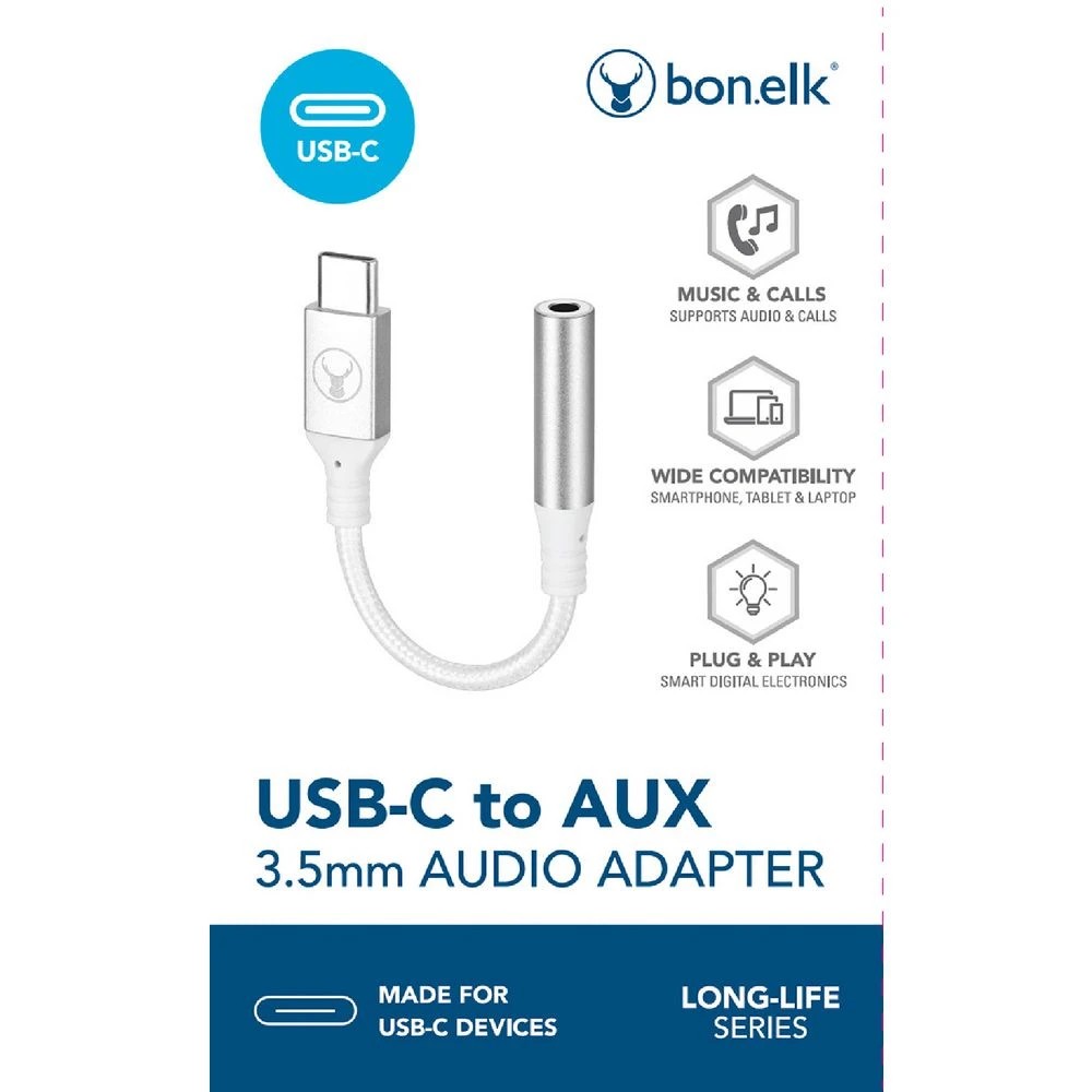 6 Bonelk USB-C to 3.5 mm Adapter White, 6 of 6