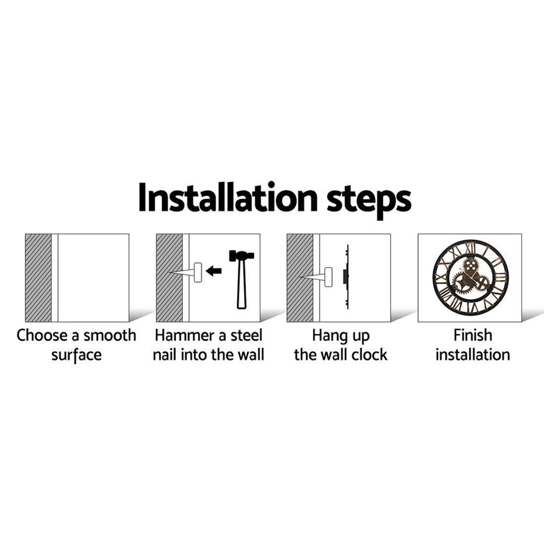 7 Artiss 60cm Wall Clock Large Retro Roman Numerals - Multi, 7 of 7