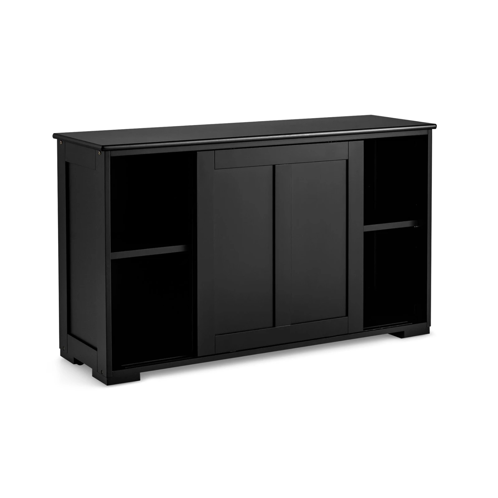 1 Costway Kitchen Buffet Sideboard Sliding Doors Black, 1 of 6