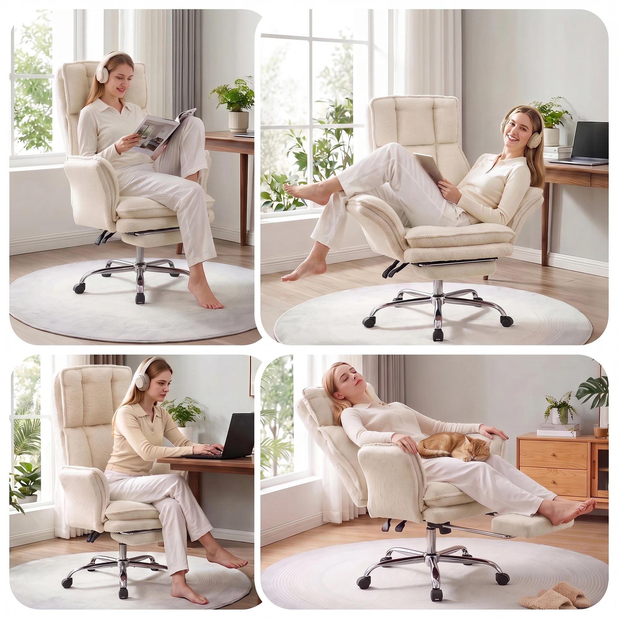 Artiss Big & Tall Criss Cross Office Chair with Flip Armrests Foot Rest ...