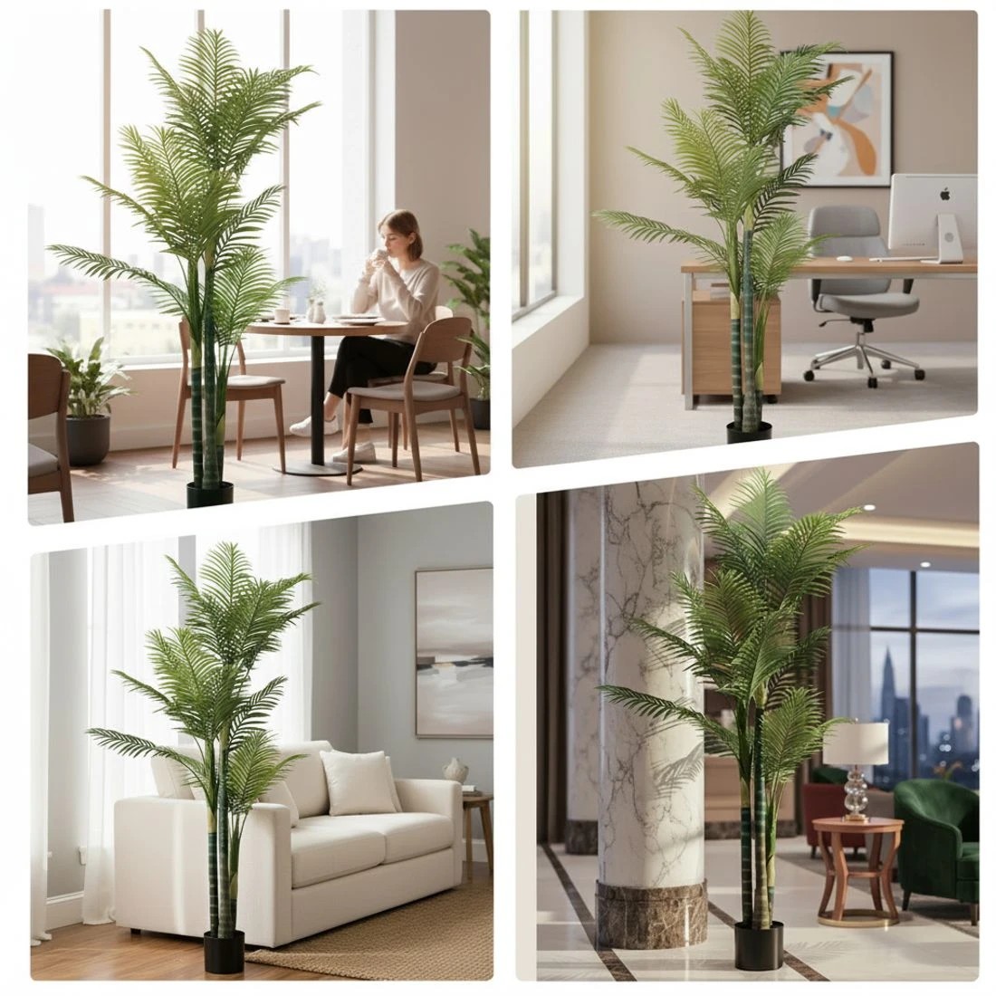 8 Artiss 180cm Artificial Palm Tree Faux Trees Indoor Decor Artificial Plants Lifelike - Green, 8 of 9