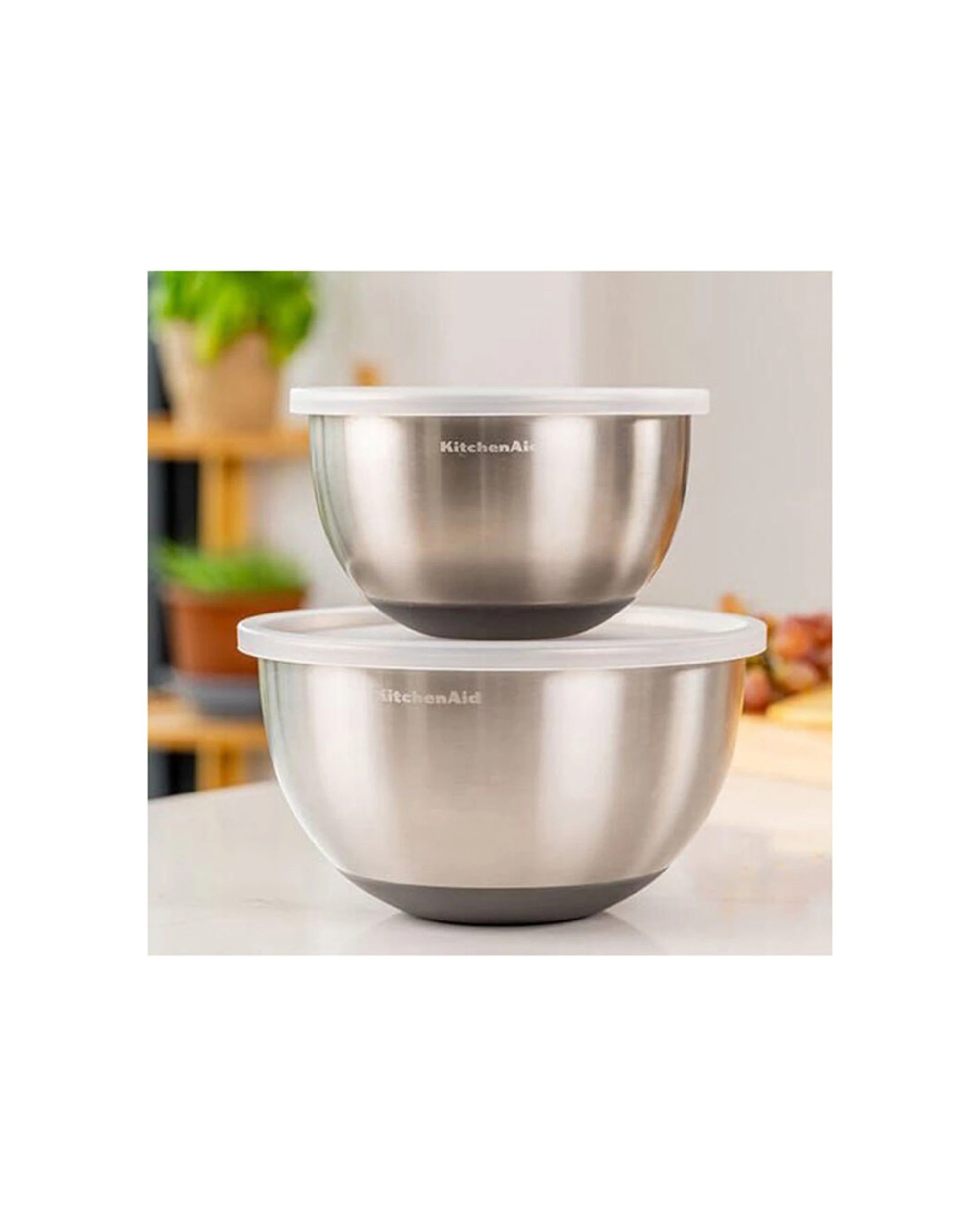 3 KitchenAid 2pc Stainless Steel Food Mixing Bowls With Lids - Silver, 3 of 5