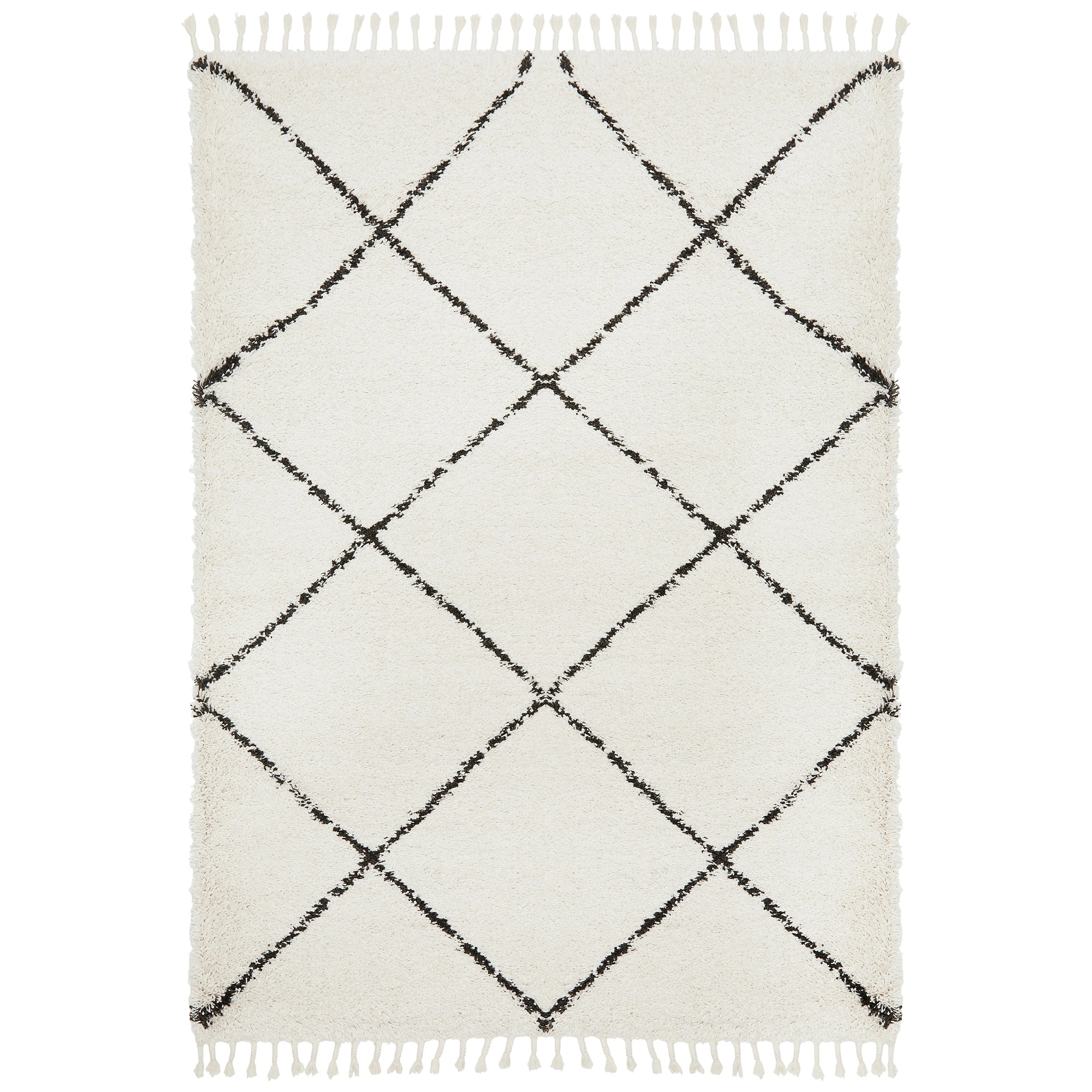 1 Common Ground Rugs Amber 22 290x200cm - Large Shag Rug - White, 1 of 7