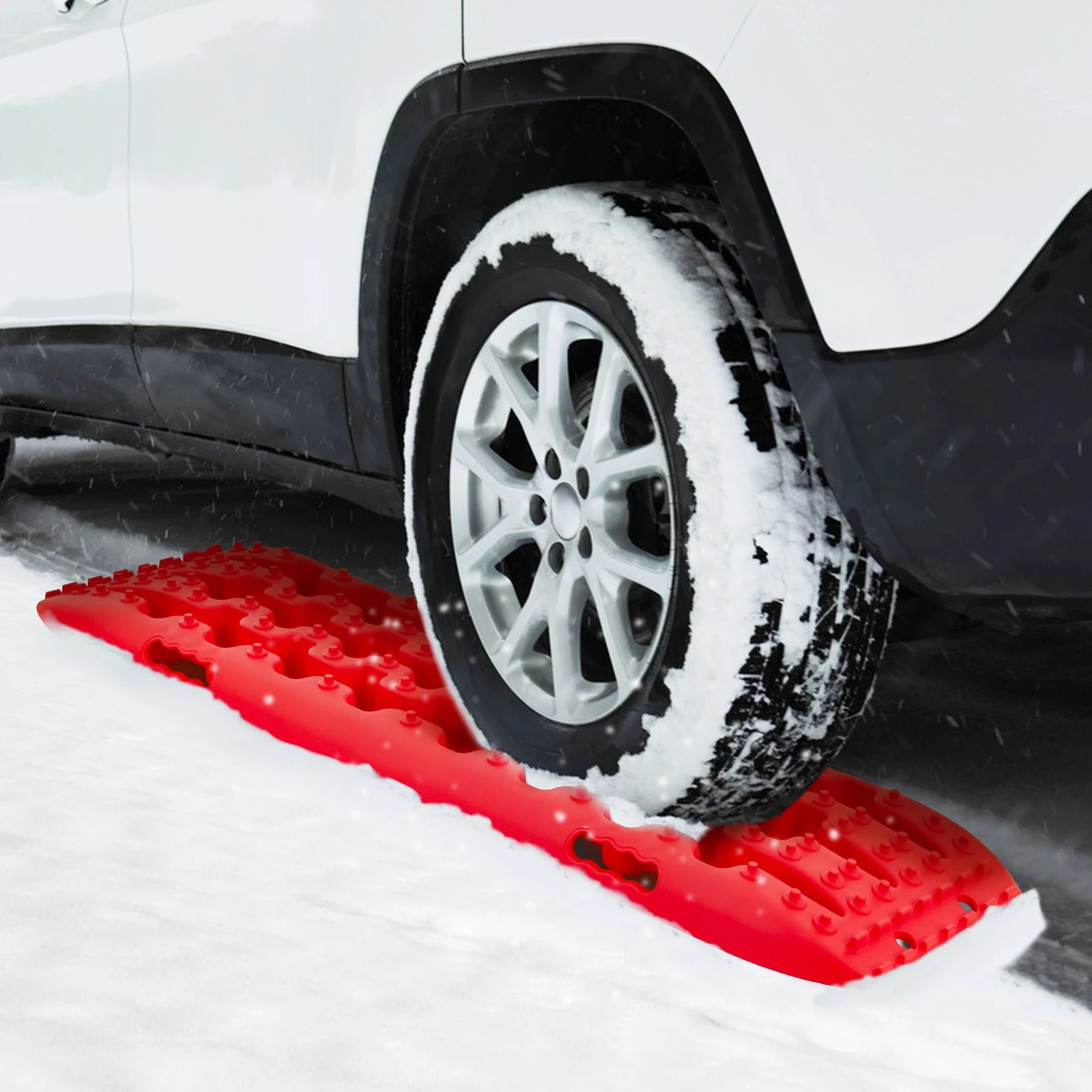 4 Costway 2x Off-Road Traction Board 10 Tons Recovery Board Traction Aid - Red, 4 of 5