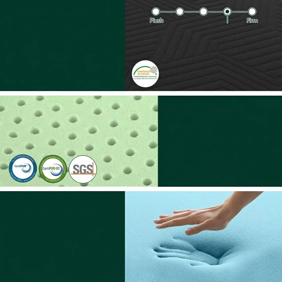 7 Giselle 18cm Memory Foam Mattress Green Tea Foam Cool Gel Foam Mattresses Queen - Queen Bed - Black, 7 of 10