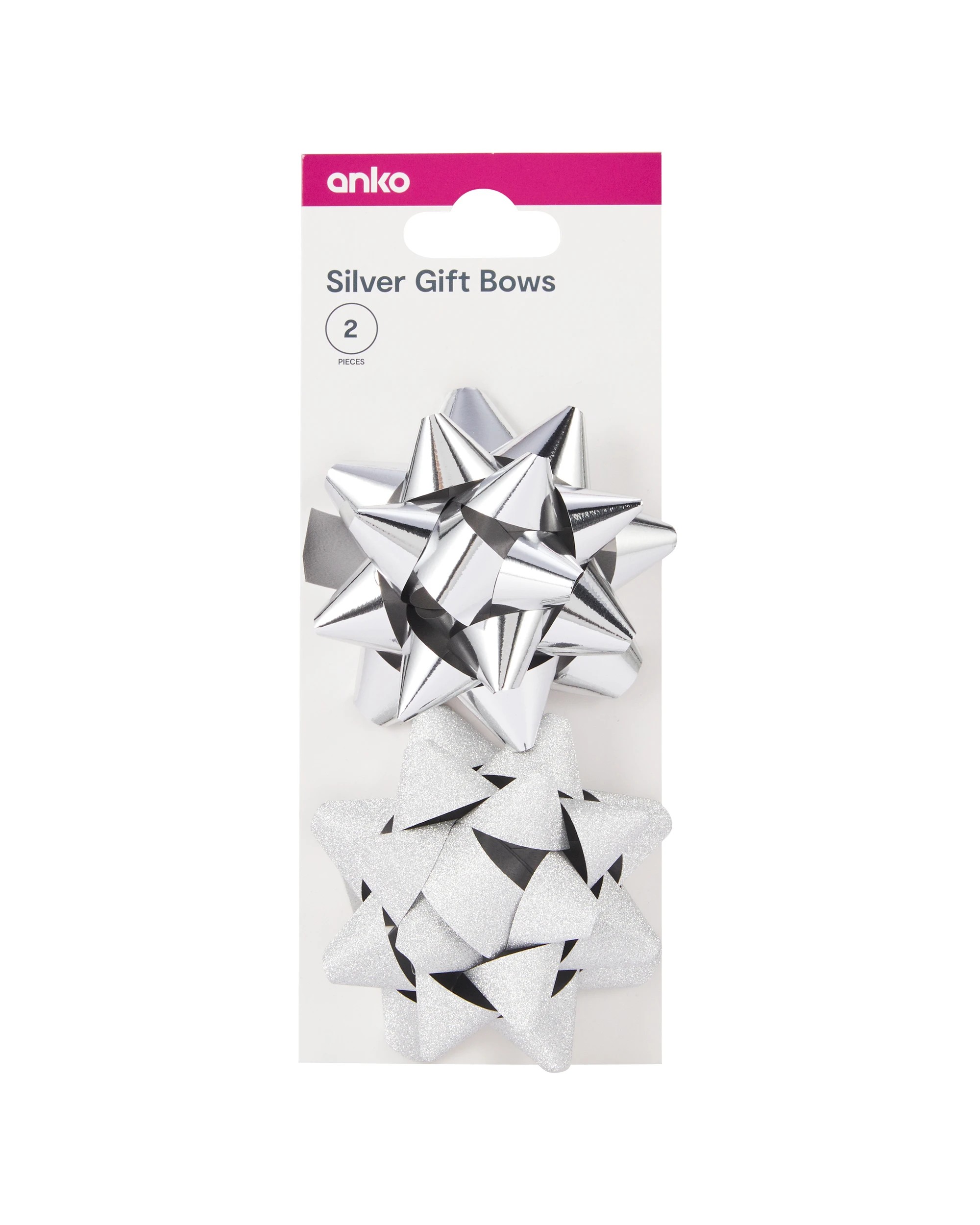 1 2 Piece Gift Bows - Silver Look, 1 of 4