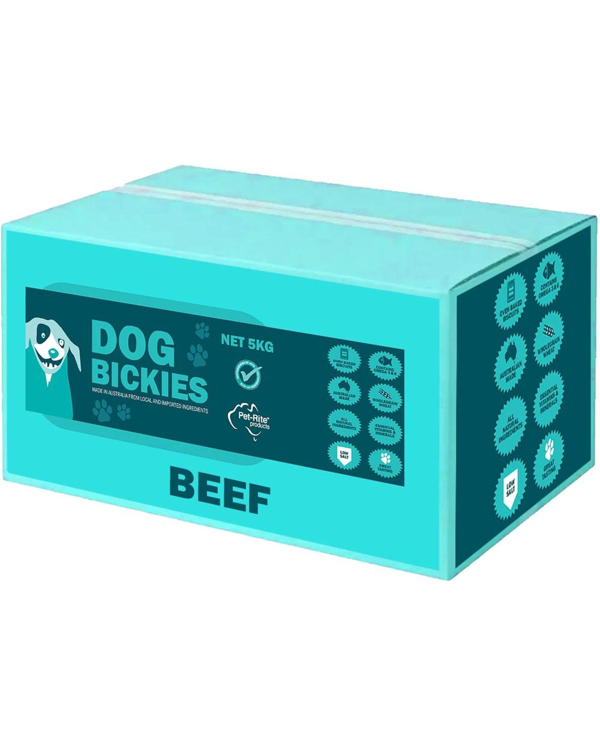 1 Pet-Rite Dog Bickies Biscuit Treats for Dogs Beef 5kg, 1 of 1
