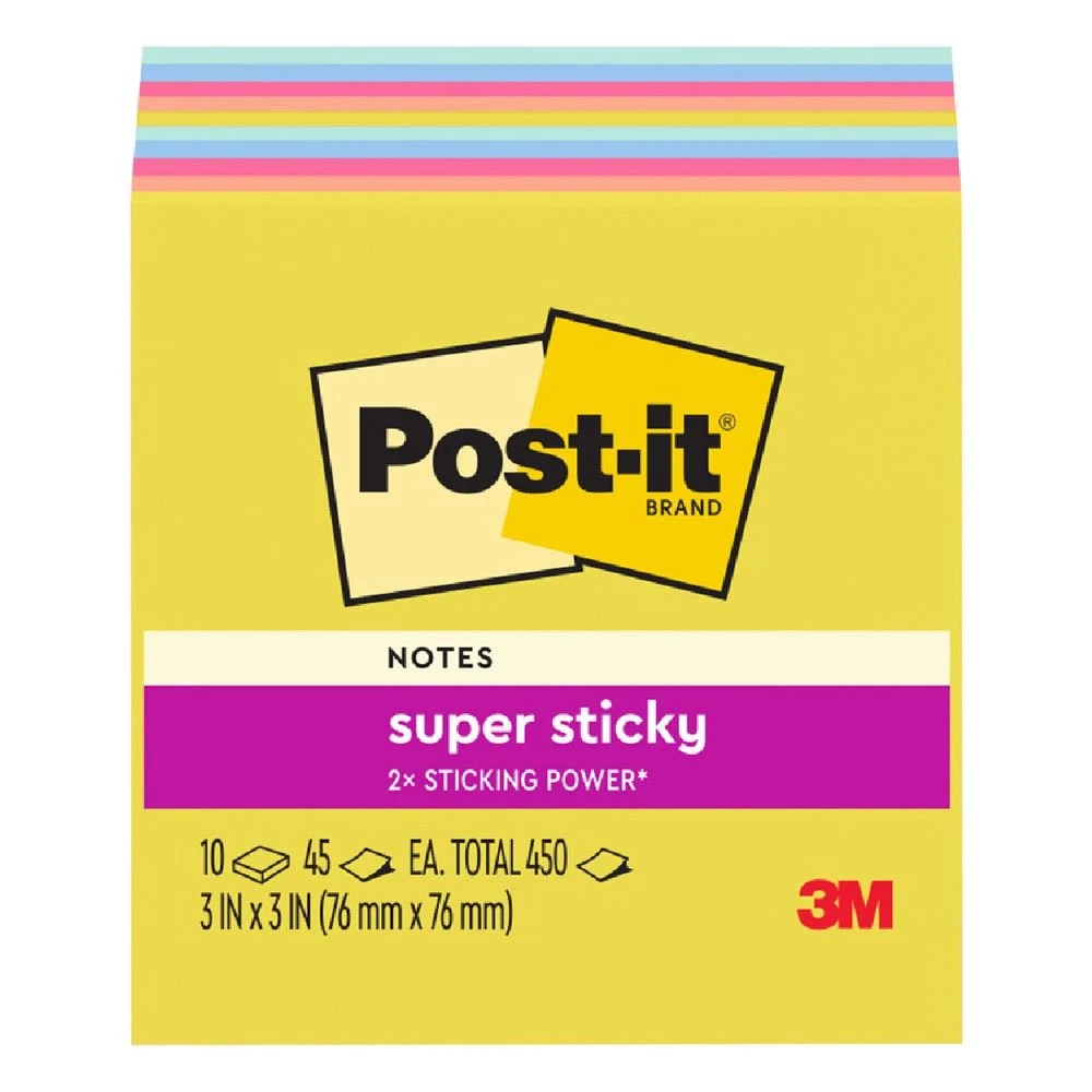 2 Post-it Super Sticky Notes 76 x 76 mm Summer Joy 10 Pack, 2 of 10