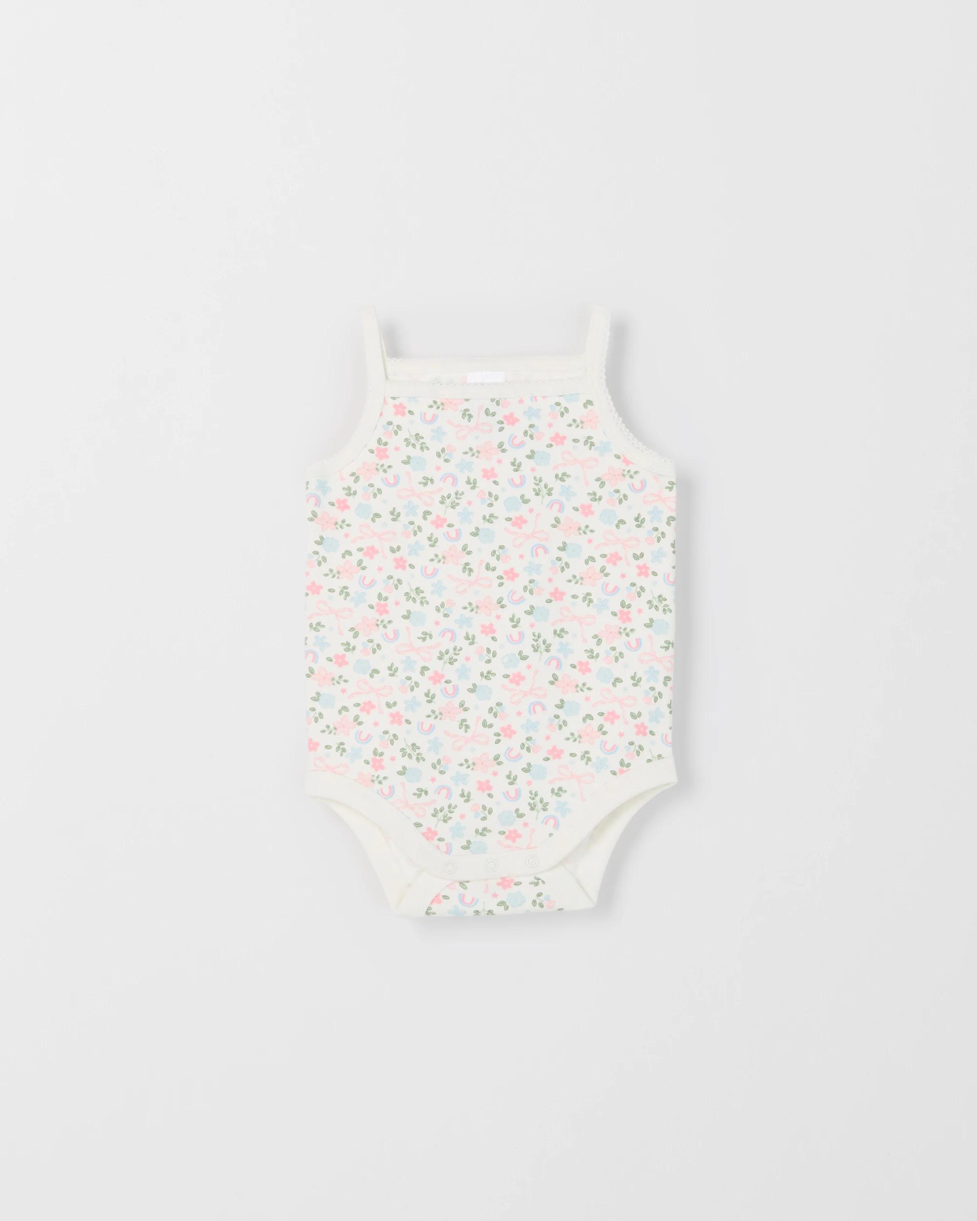3 Target Baby Organic Cotton 3 Pack Strappy Bodysuits PINK, 3 of 4