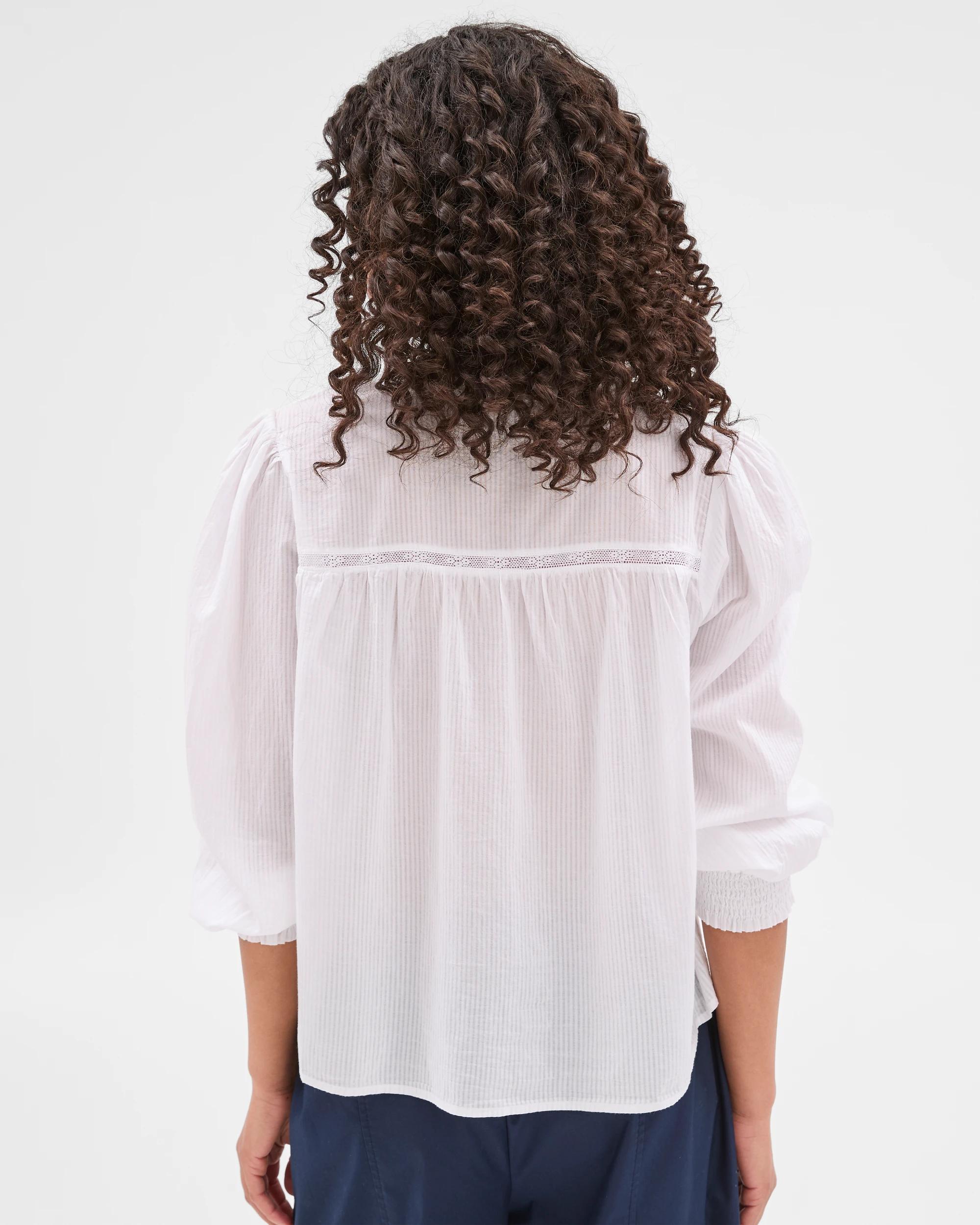 4 Target Long Sleeve Broderie Blouse WHITE, 4 of 5