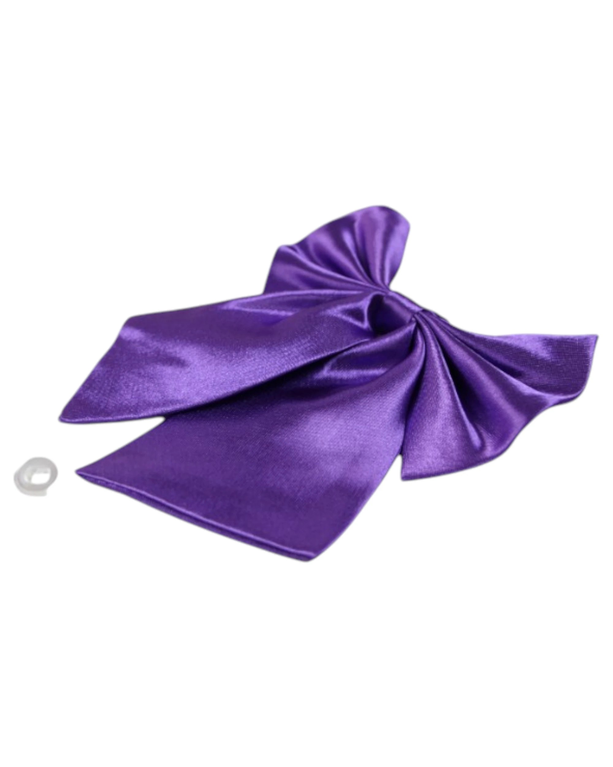 3 Zasel Womens Plain Shirt Collar Bow Tie - Purple - Purple, 3 of 4