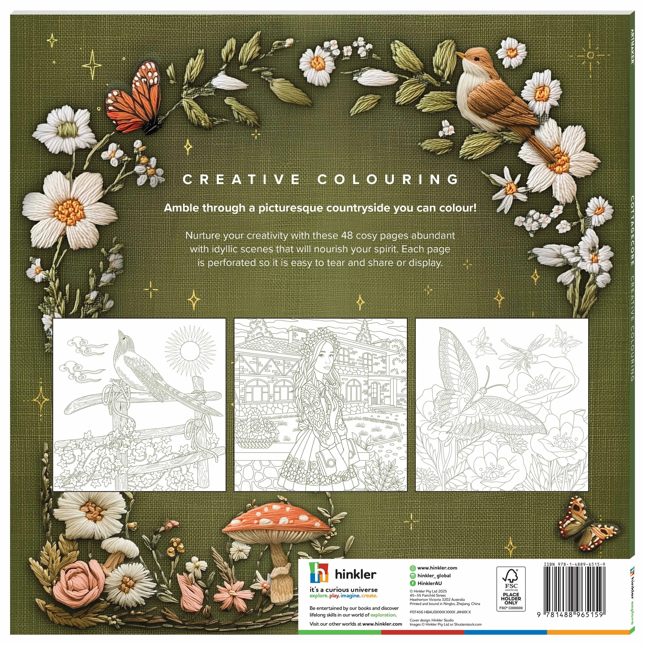 4 Art Maker Cottagecore Creative Colouring - Book​, 4 of 4