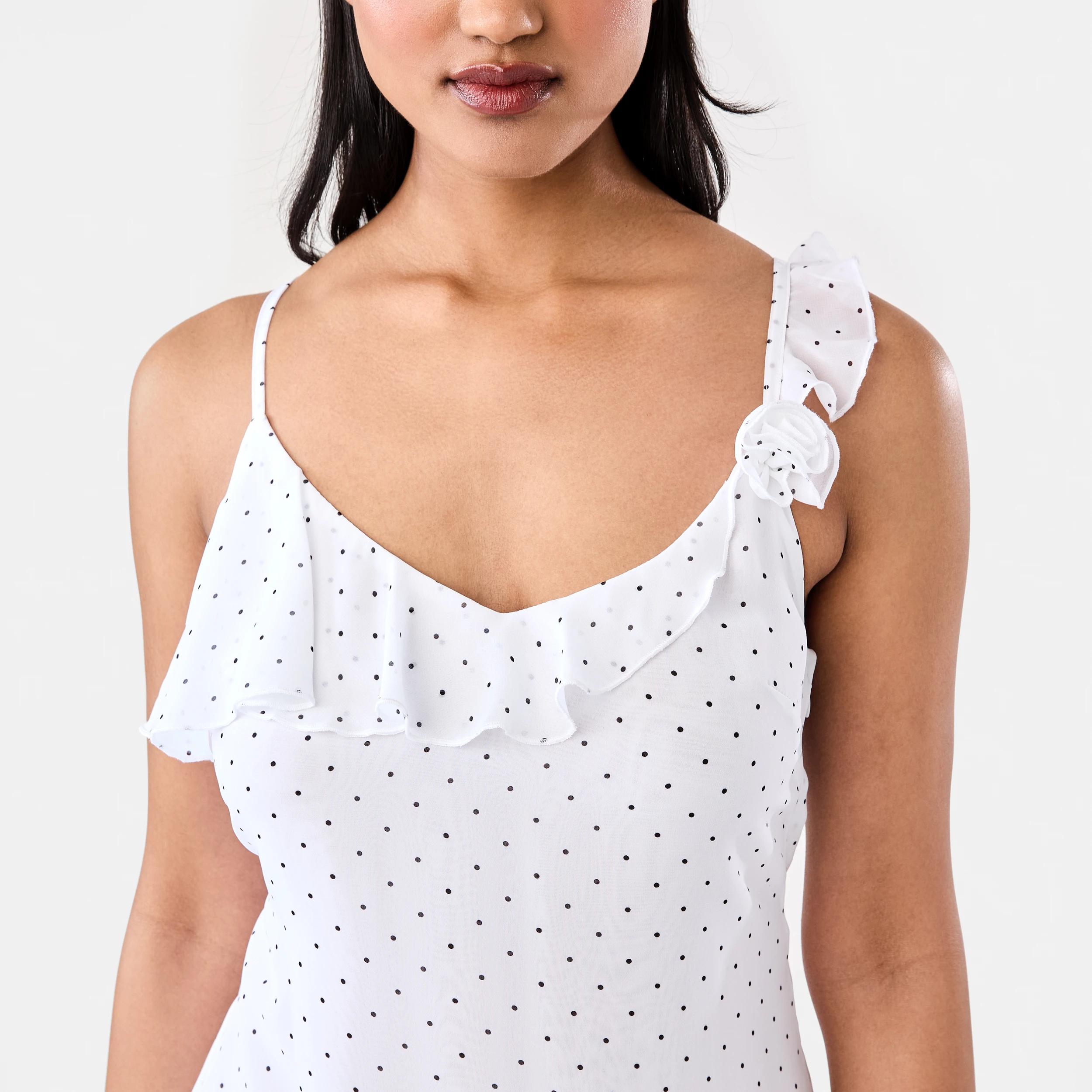 6 Rosette Mini Dress White Dot, 6 of 8