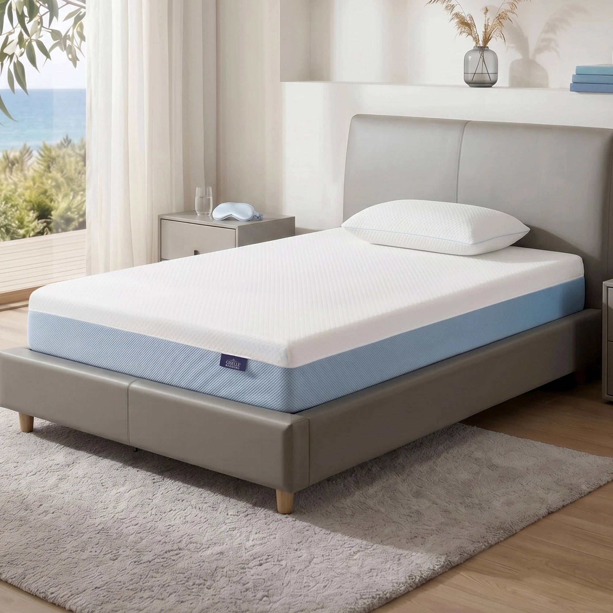 2 Giselle Bedding 22cm Cooling Gel Memory Foam Mattress Medium Firm - Single Bed - Multi, 2 of 10