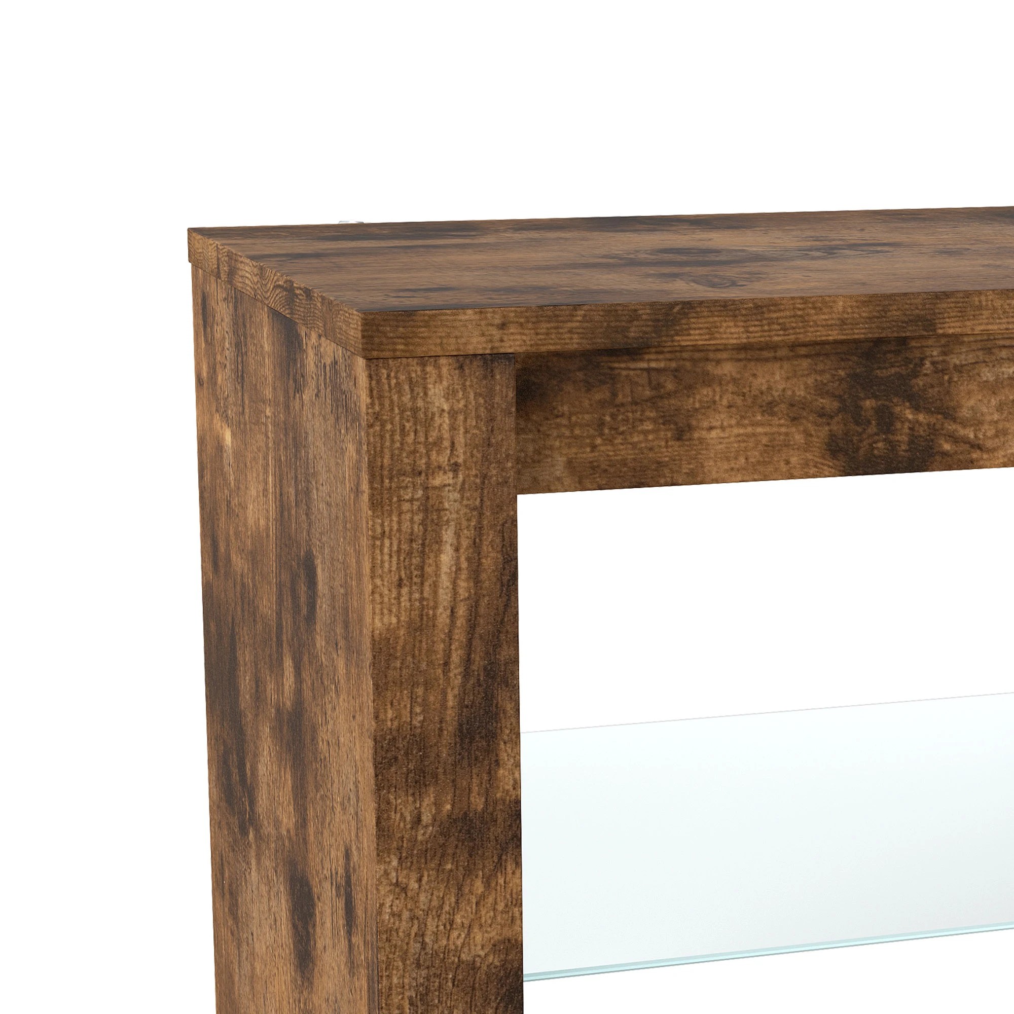 5 Levede TV Unit Stand Cabinet  with LED Lights 140cm - Brown, 5 of 10