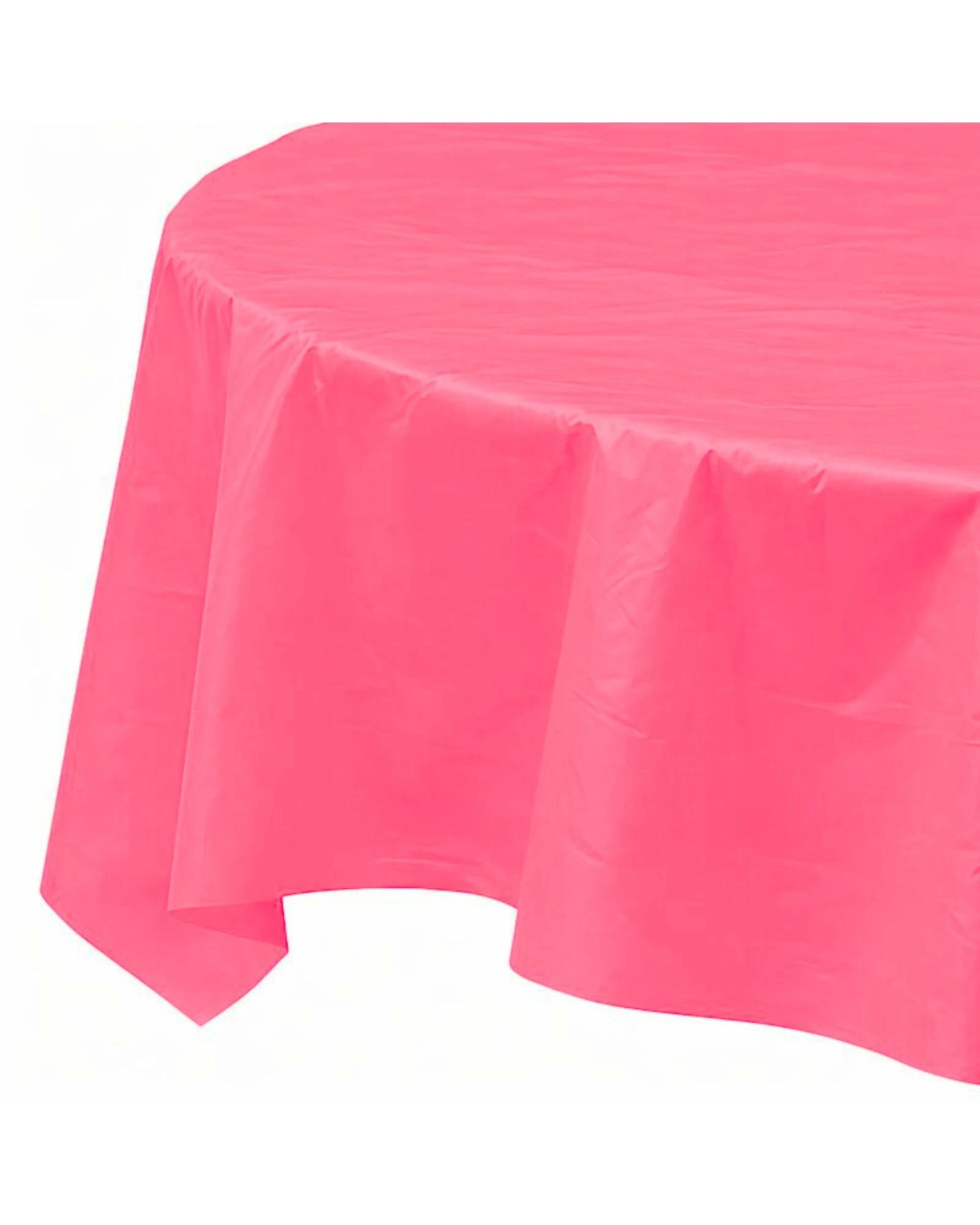 1 Unique Hot Pink Round Plastic Tablecloth - Hot Pink, 1 of 3