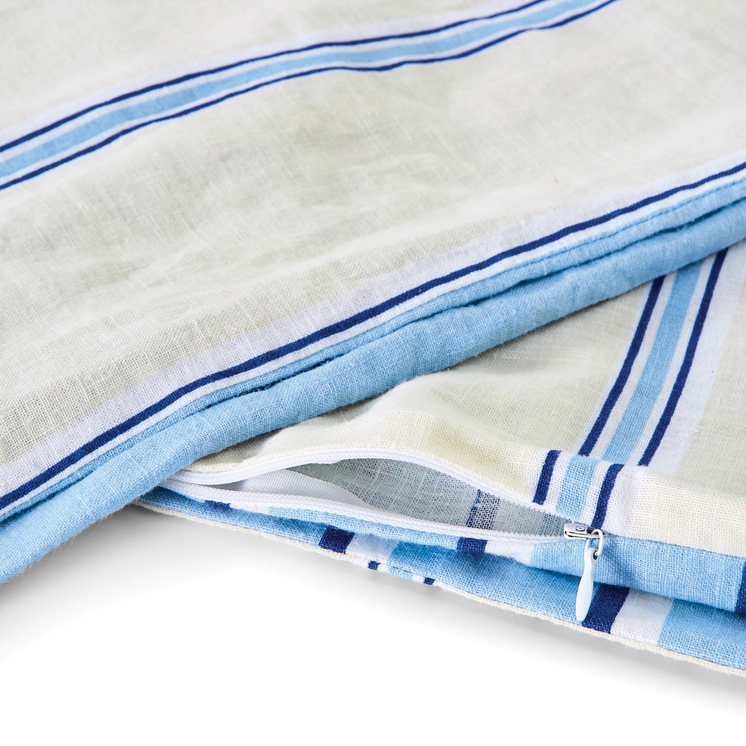 6 Stripe Linen Cotton Reversible Quilt Cover Set - Queen Bed, Butter, 6 of 9
