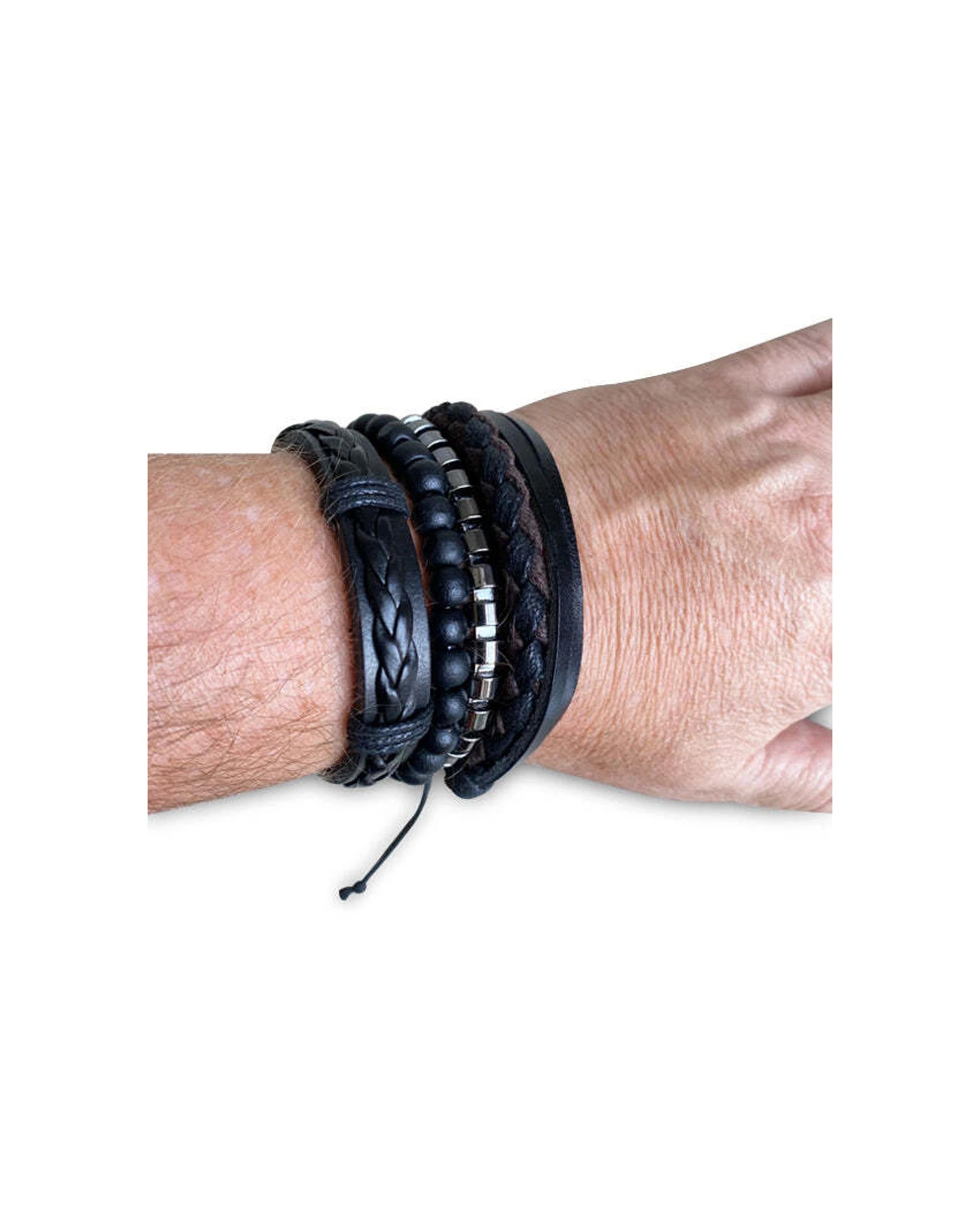 3 Mens Republic Watch Set With 4 Bracelets Bands - Black, 3 of 4