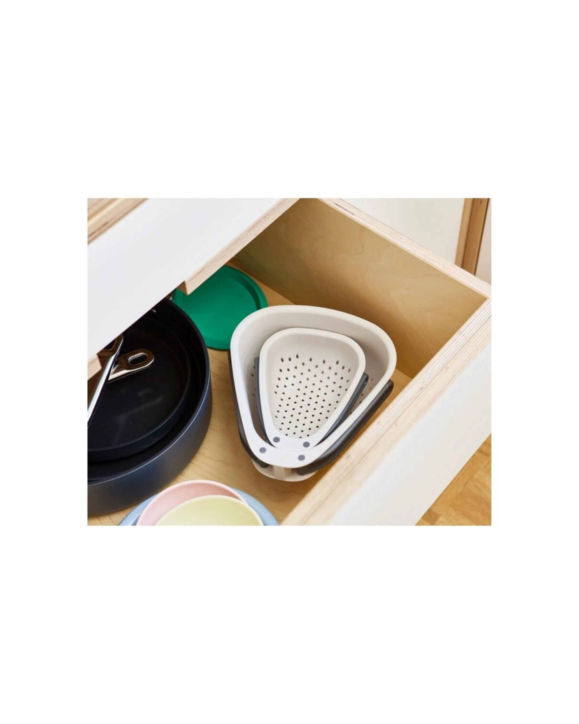 6 Joseph Joseph Droplet Large Kitchen Colander With Folding Handle Durable Kitchen Tool - Beige, 6 of 7