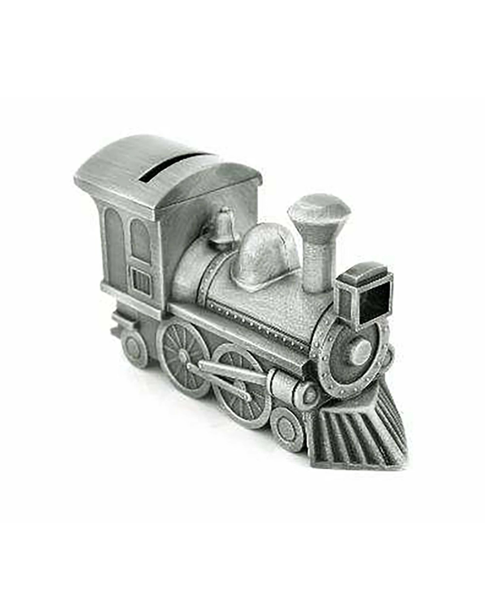 2 Lmd Pewter Train Money Bank Silver 16cm Keepsake Storage Container - Baby Gift
 - Silver, 2 of 3
