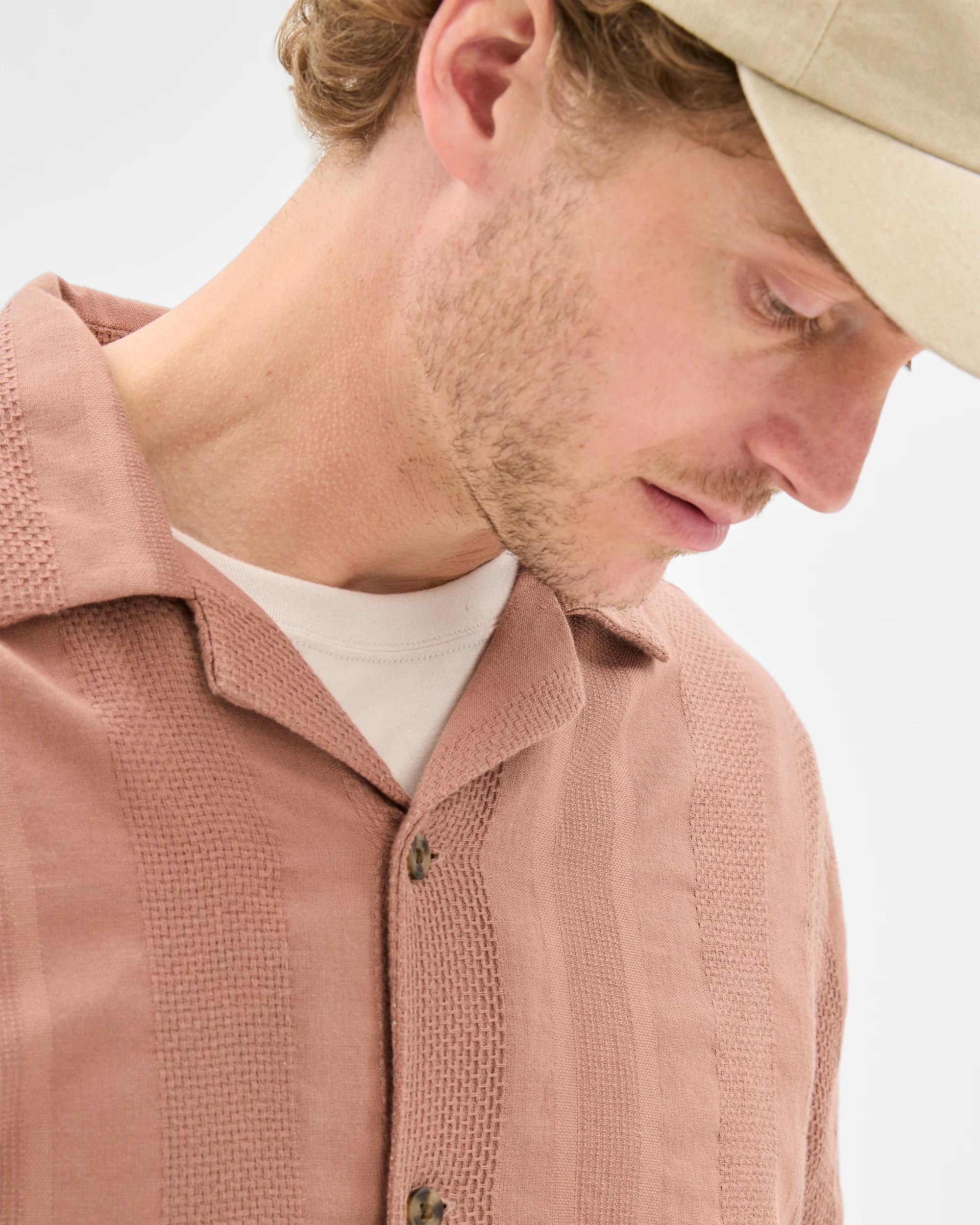 3 Target Australian Cotton Short Sleeve Stripe Shirt COGNAC, 3 of 6