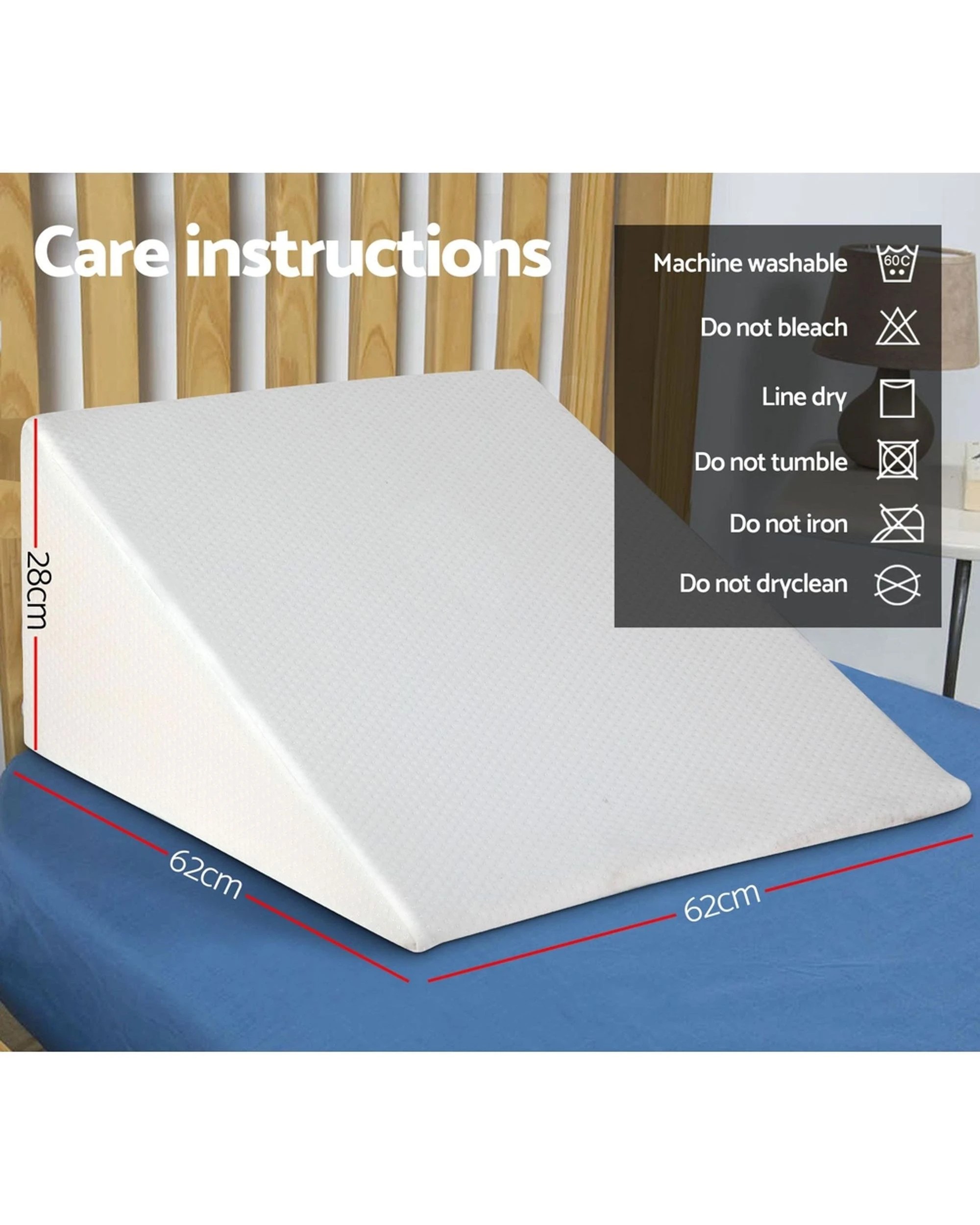 2 Giselle Bedding Wedge Pillow
 - White, 2 of 3