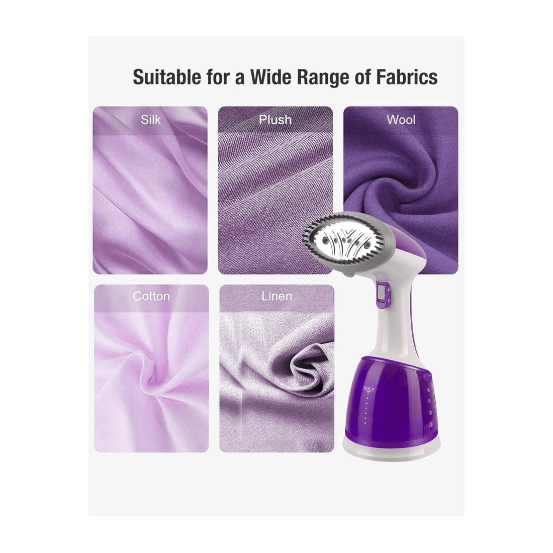 6 TODO 1700W Power Garment Steamer Handheld Steam Brush Iron Purple, 6 of 10