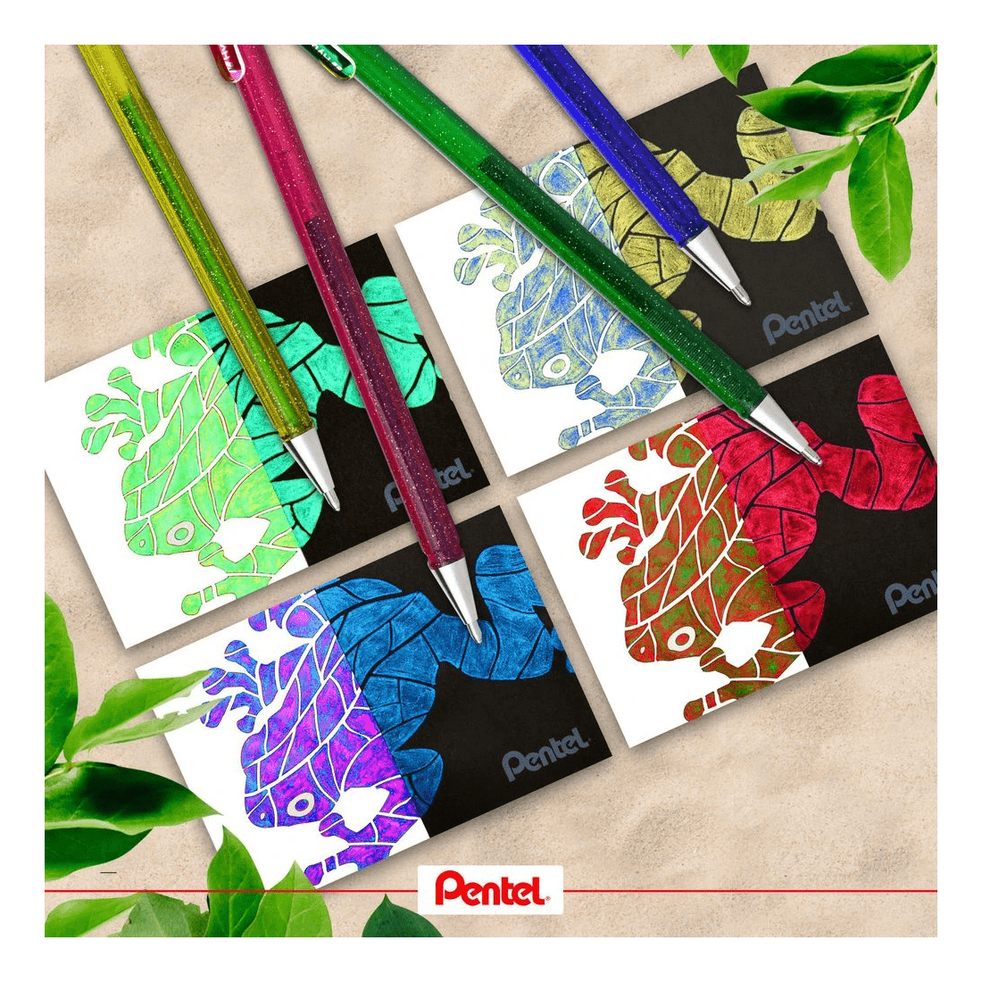 3 Pentel Hybrid Dual Metallic K110 Gel Pen Pink, 3 of 8